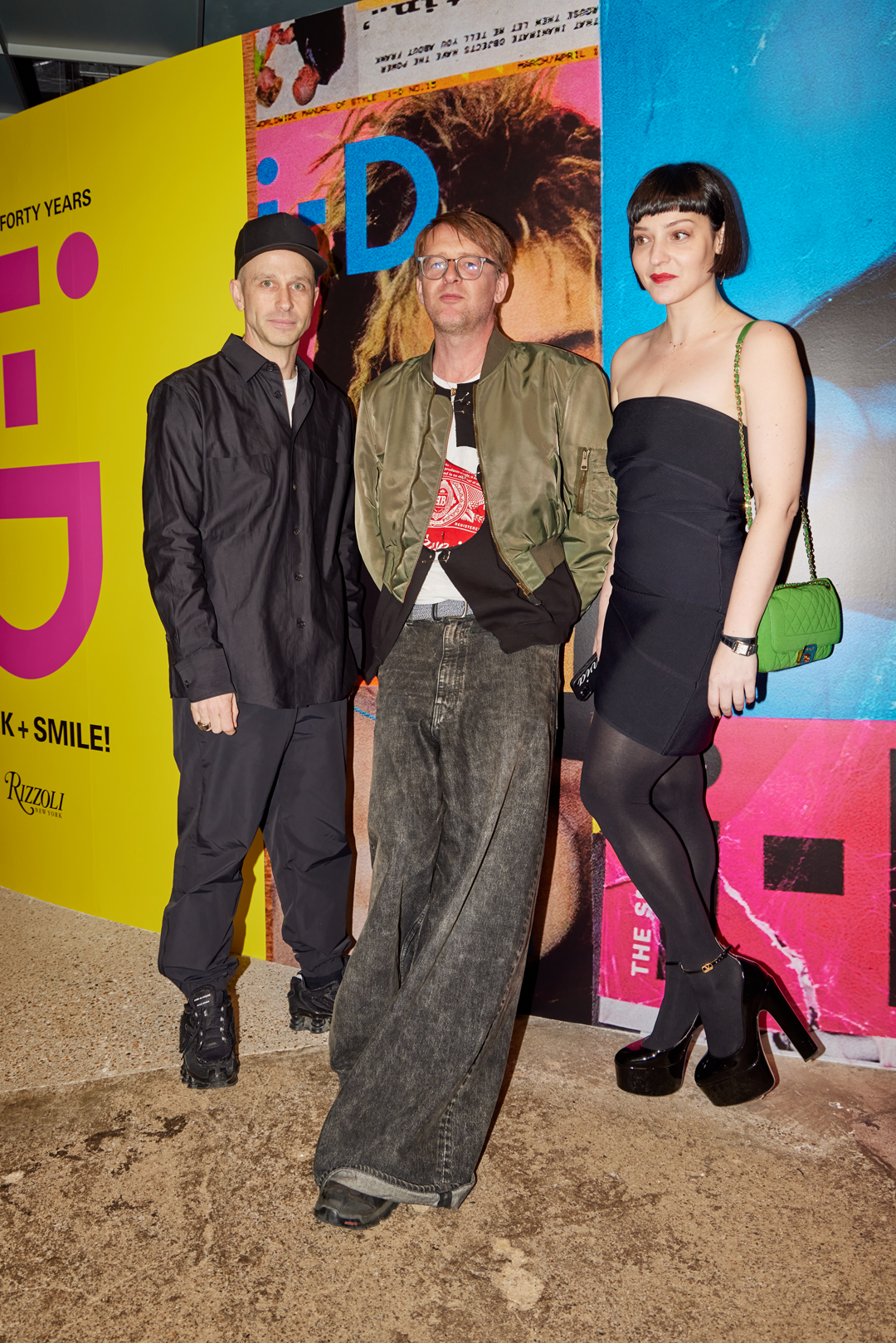 alastair mckimm, charlie porter and olivia singer at i-d launch party 2022