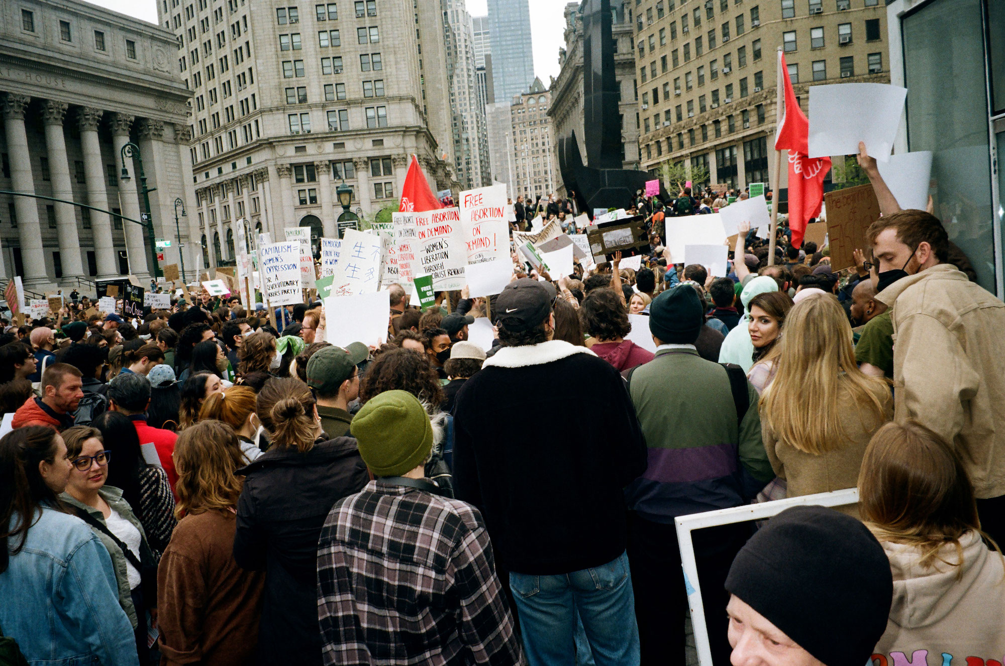 new york's foley square filled with protestors