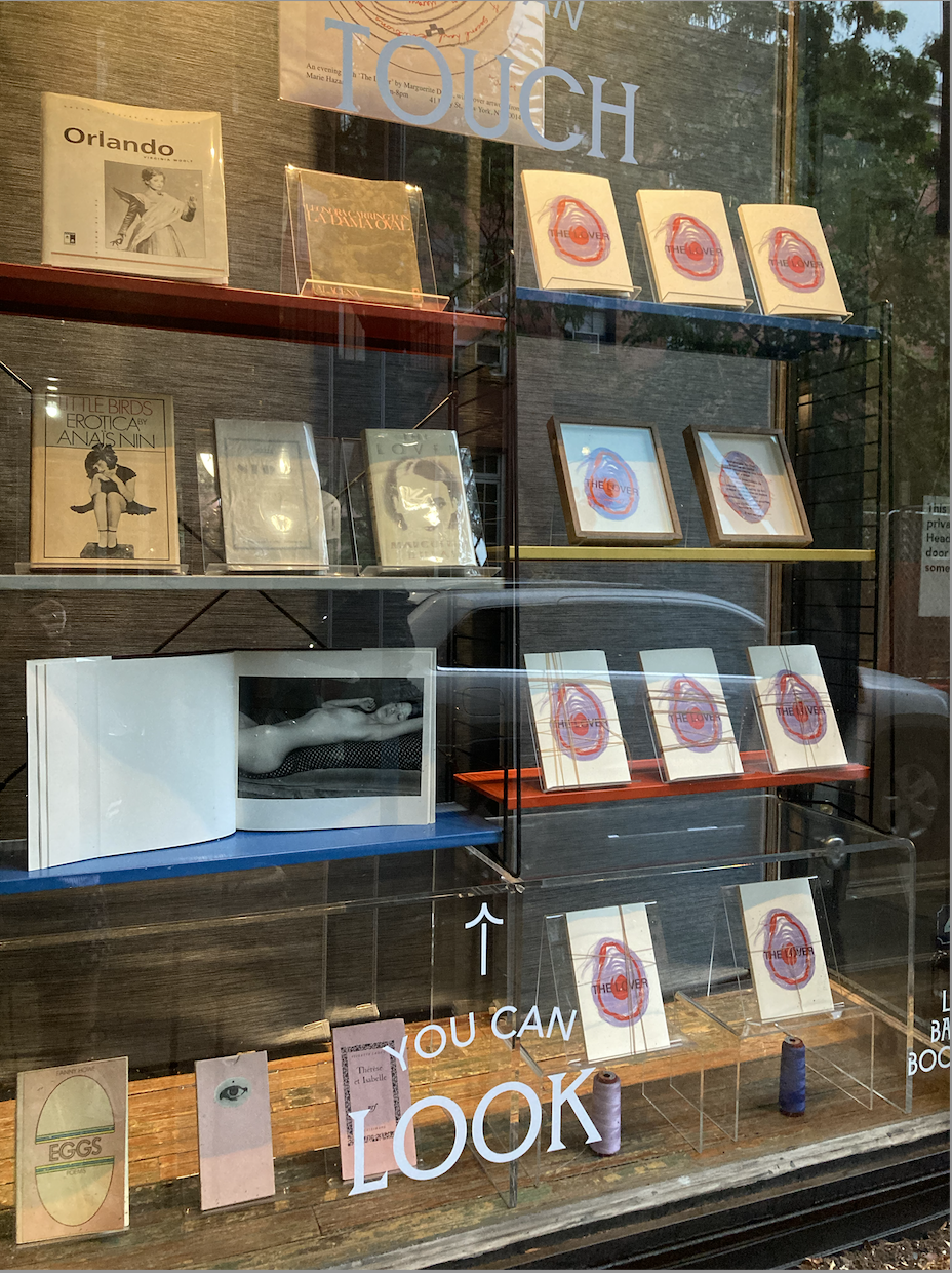 a window full of books at left bank books in new york city