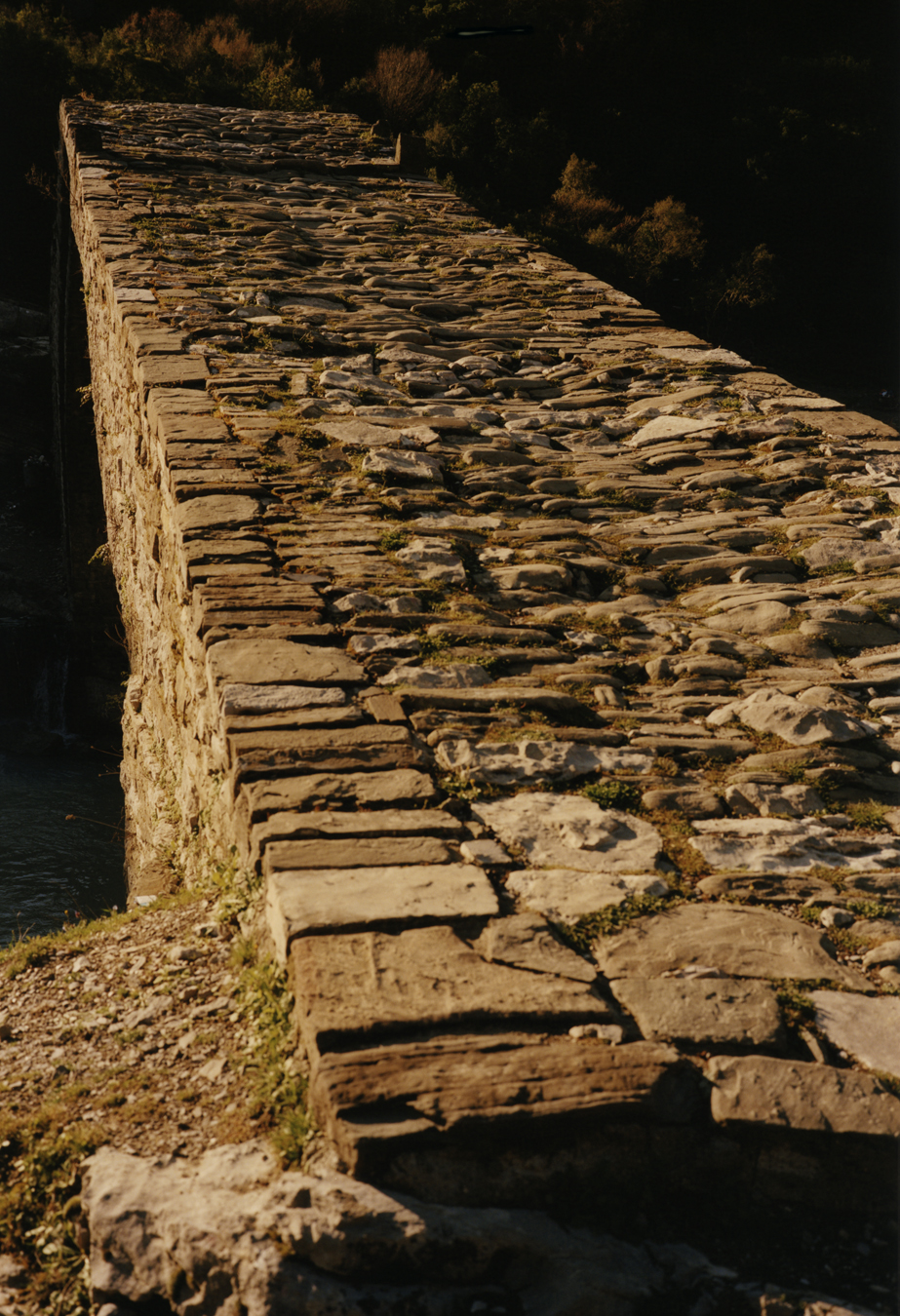 A brick bridge over the river Vjosa in Albania