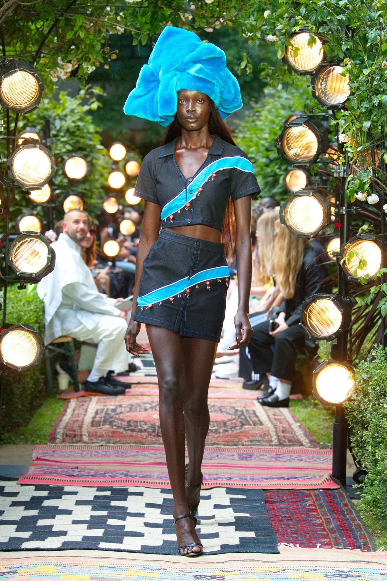 Model walking for Ahluwalia SS23 runway