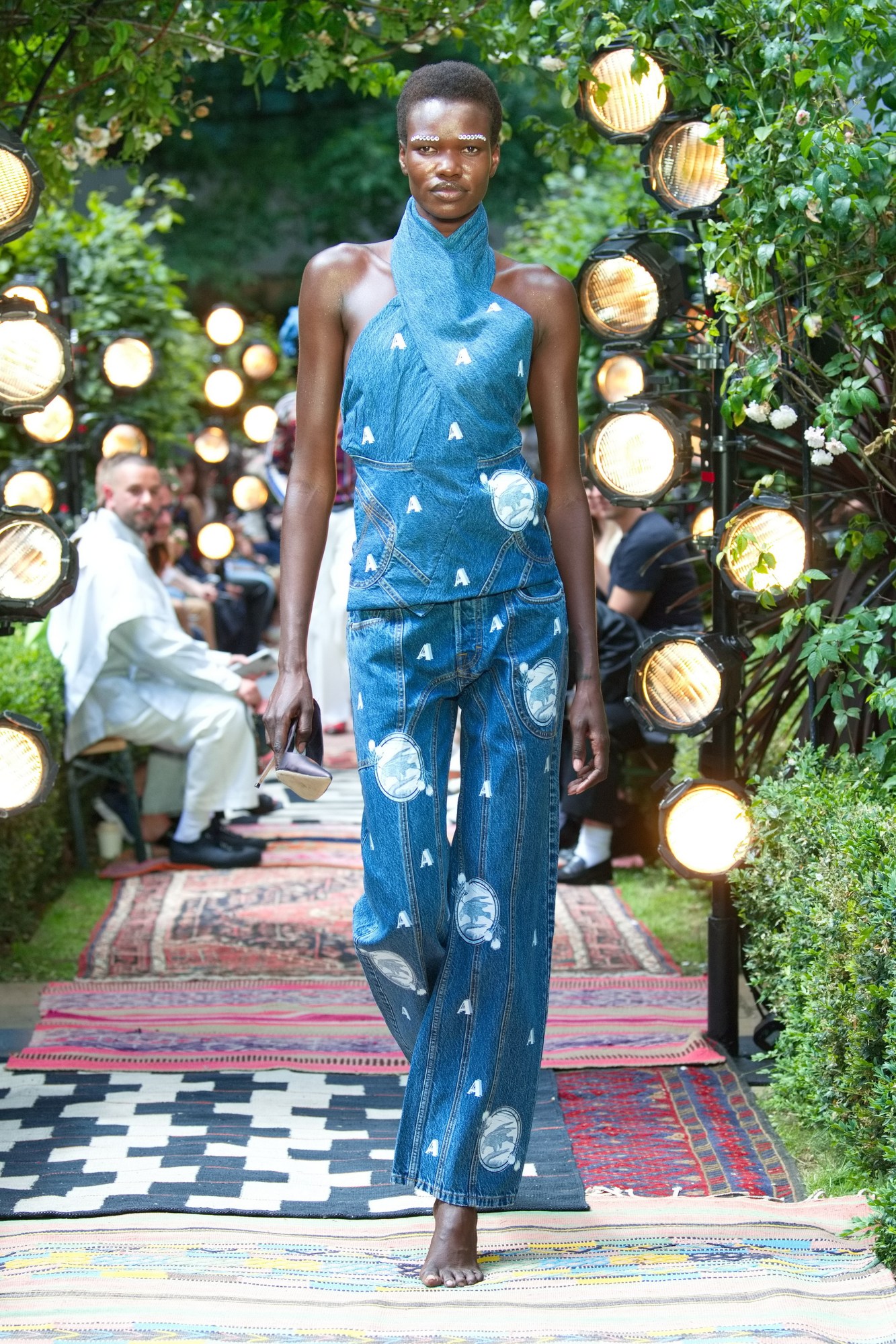 Model walking for Ahluwalia SS23 runway