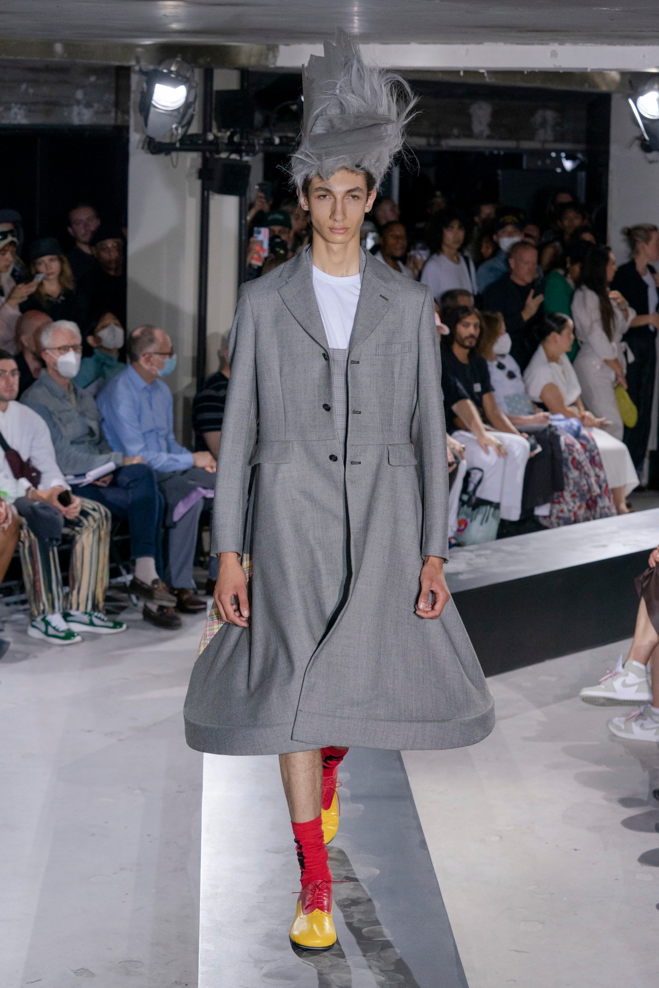 Model walking for Comme Des Garcons Homme Plus SS23 Menswear Show