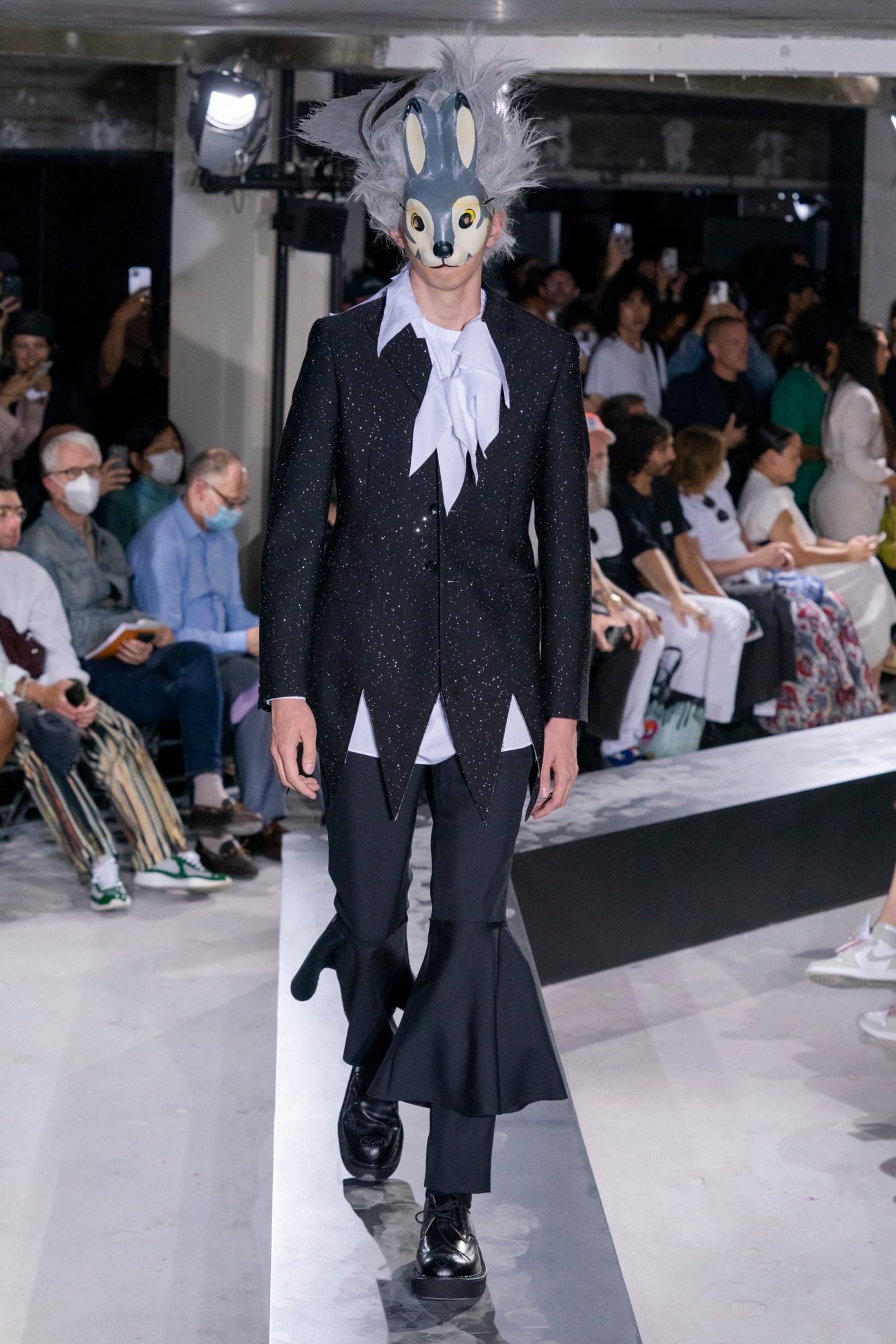 Model walking for Comme Des Garcons Homme Plus SS23 Menswear Show