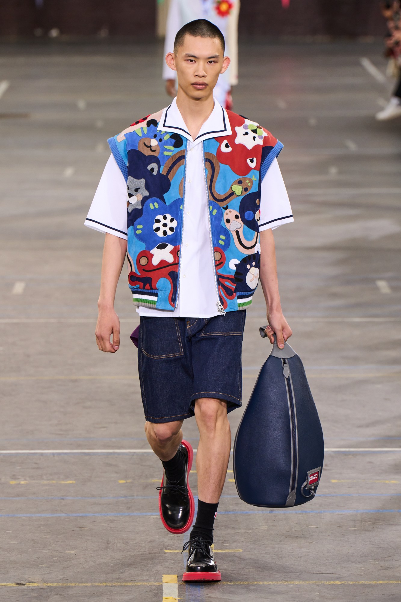 Model walking for Kenzo SS23 Menswear Show