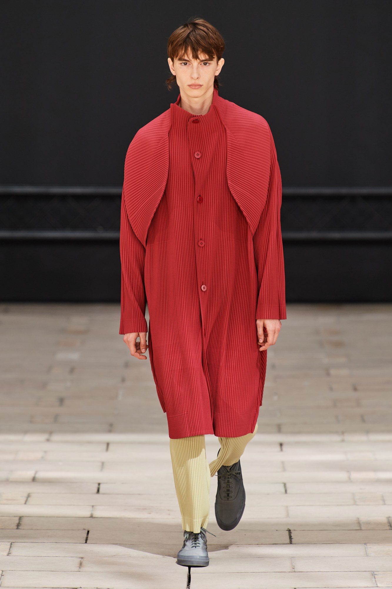 model walking for Homme Plissé Issey Miyake SS23 Men's show