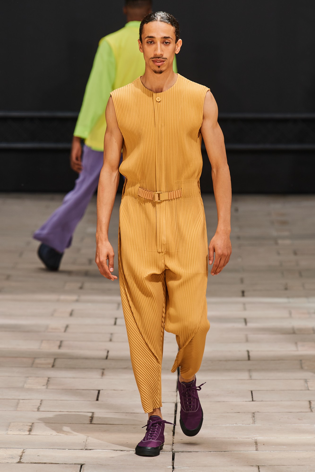 model walking for Homme Plissé Issey Miyake SS23 Men's show