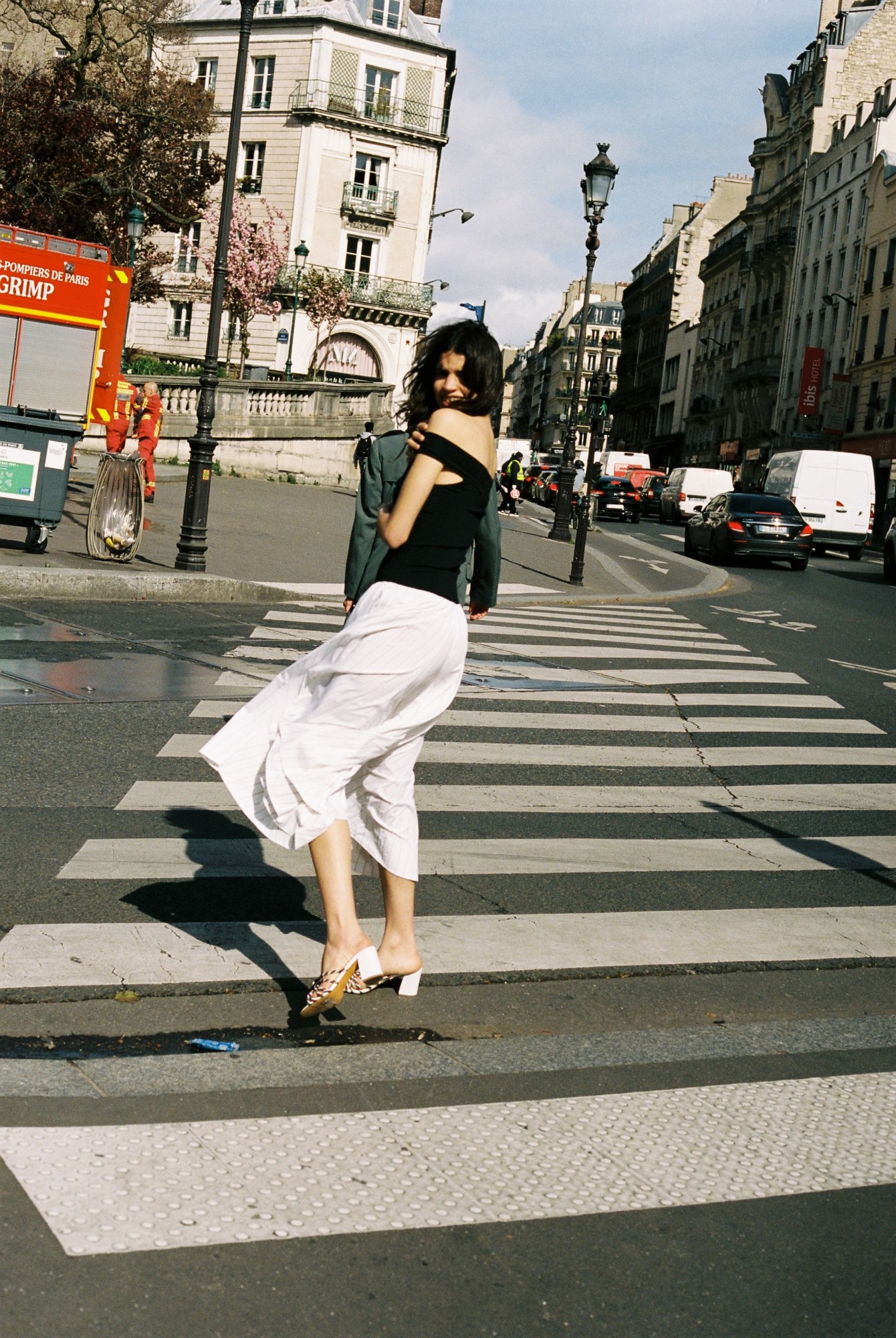 model wearing maryam nassir zadeh's designs in paris