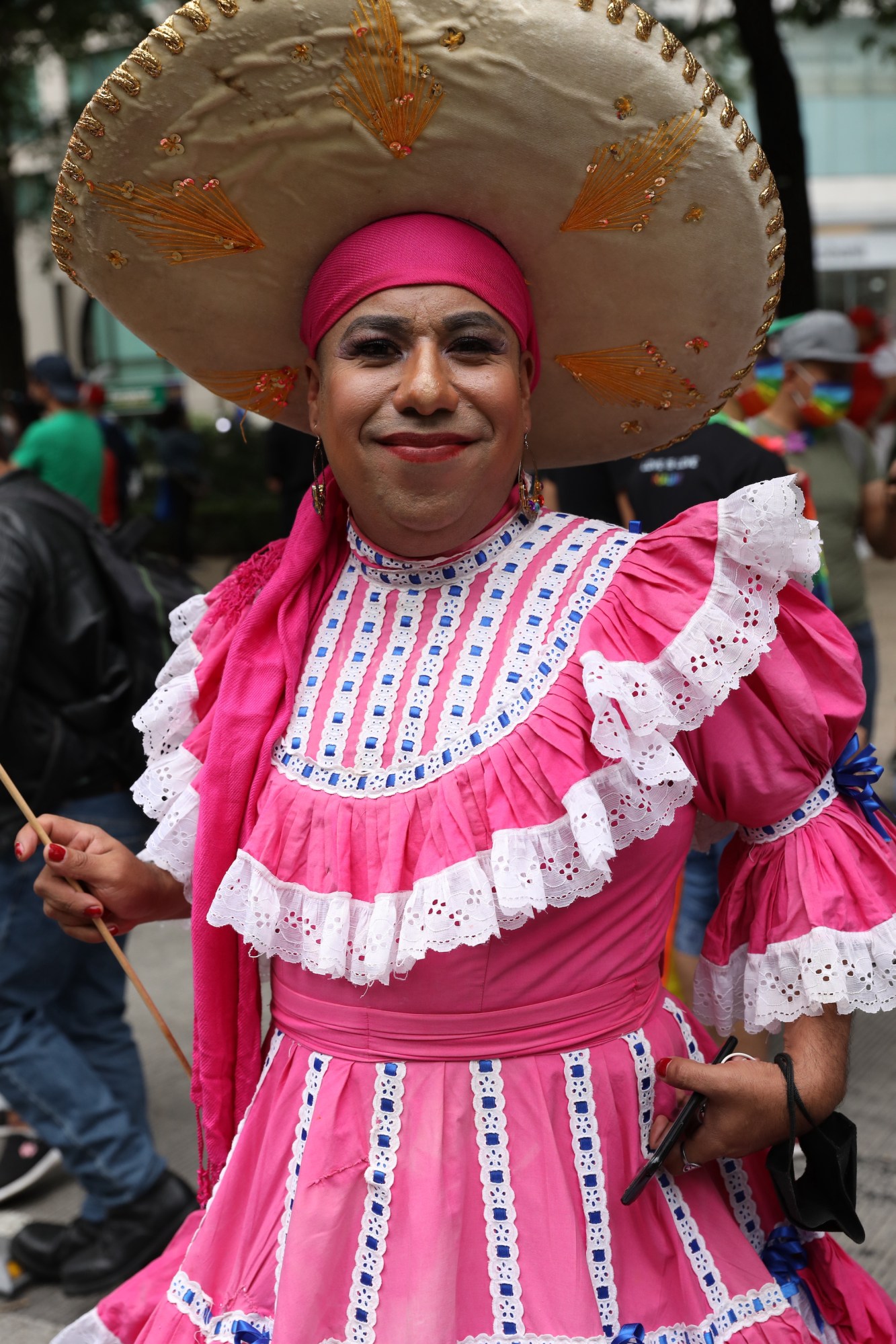 person in local clothing at Mexico Pride 2022