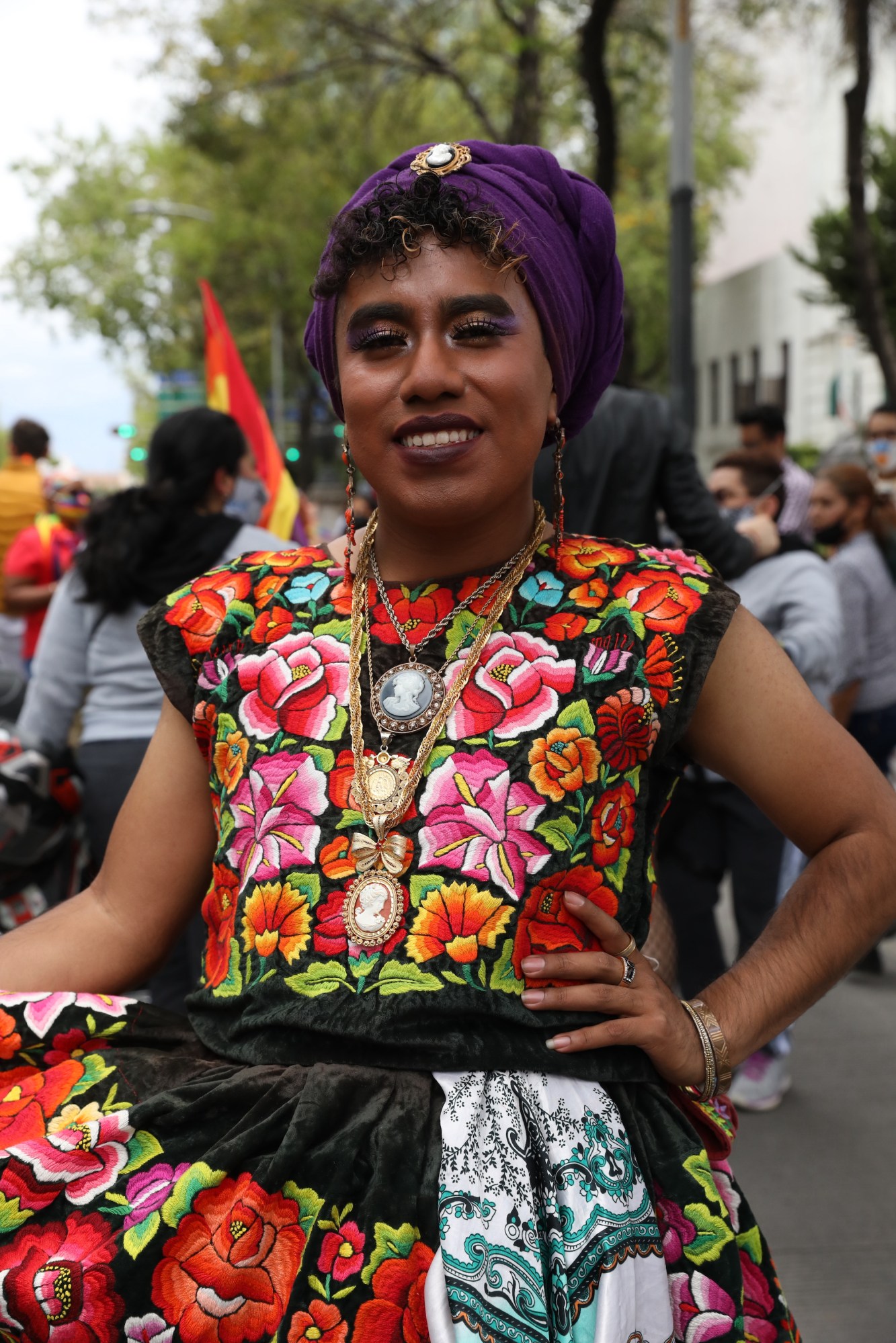 person in local clothing at Mexico Pride 2022