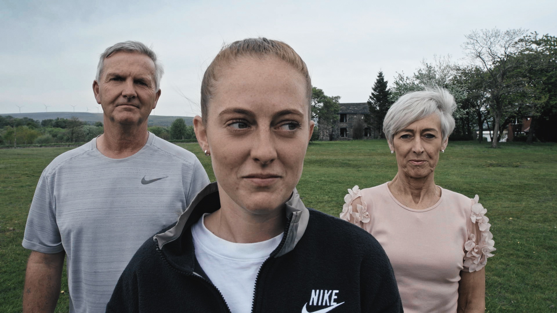 England midfielder Keira Walsh standing with her parents in the local park