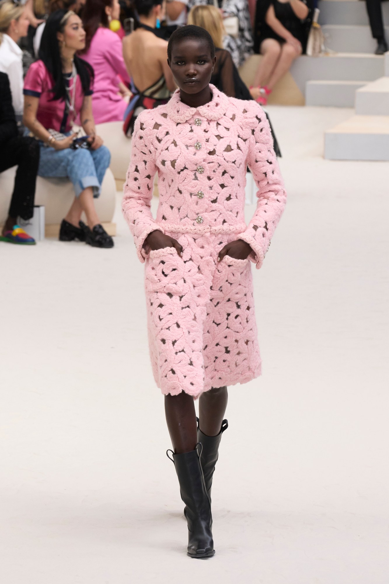 Model walking for Chanel Haute Couture FW22 show