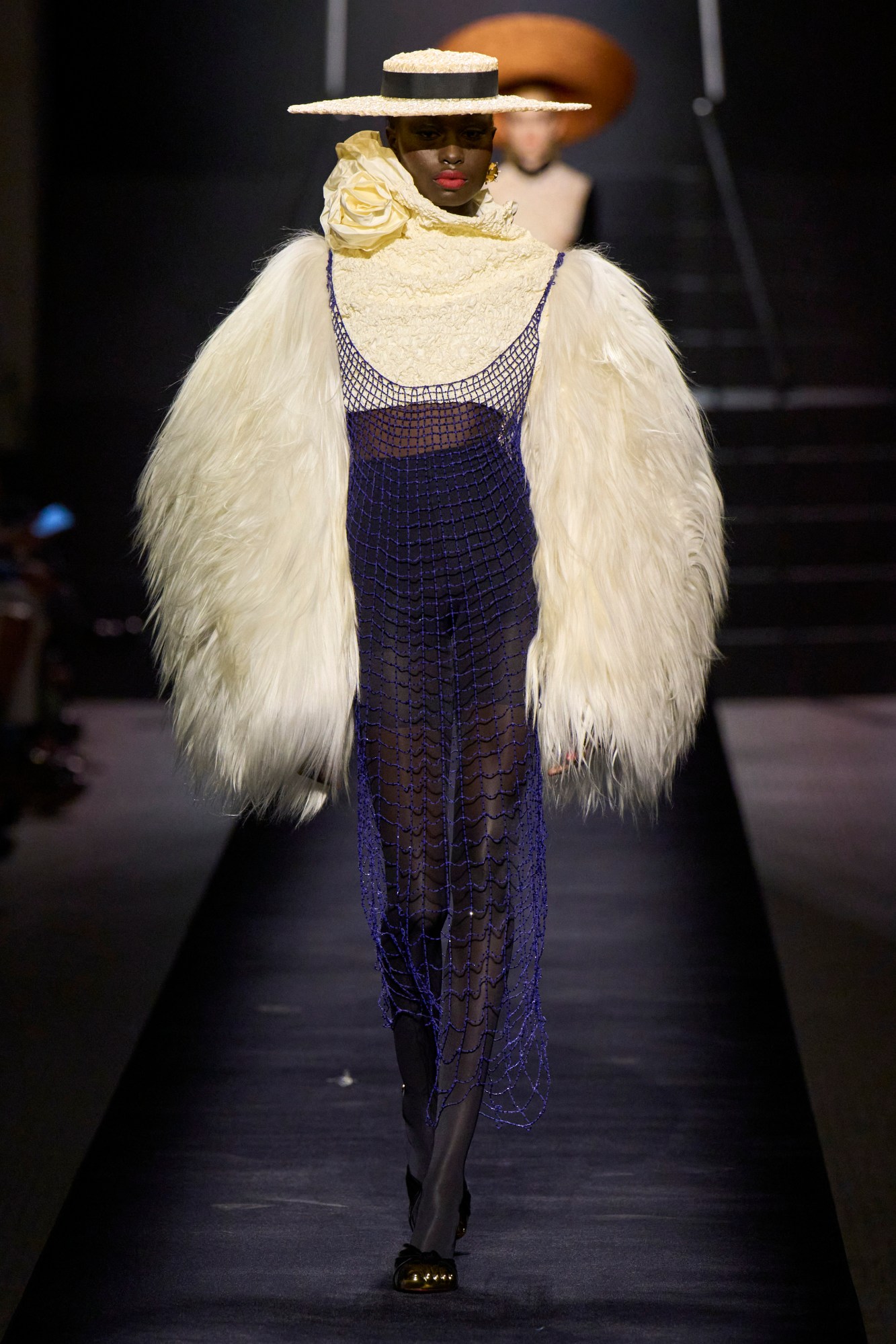 Model walking for Schiaparelli Haute Couture FW22 show