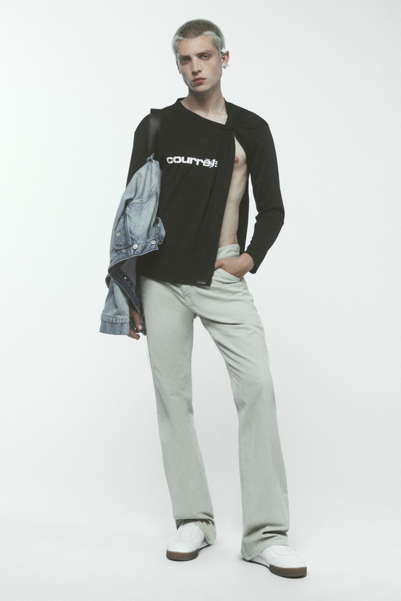 model posing for Courréges SS23 Mens