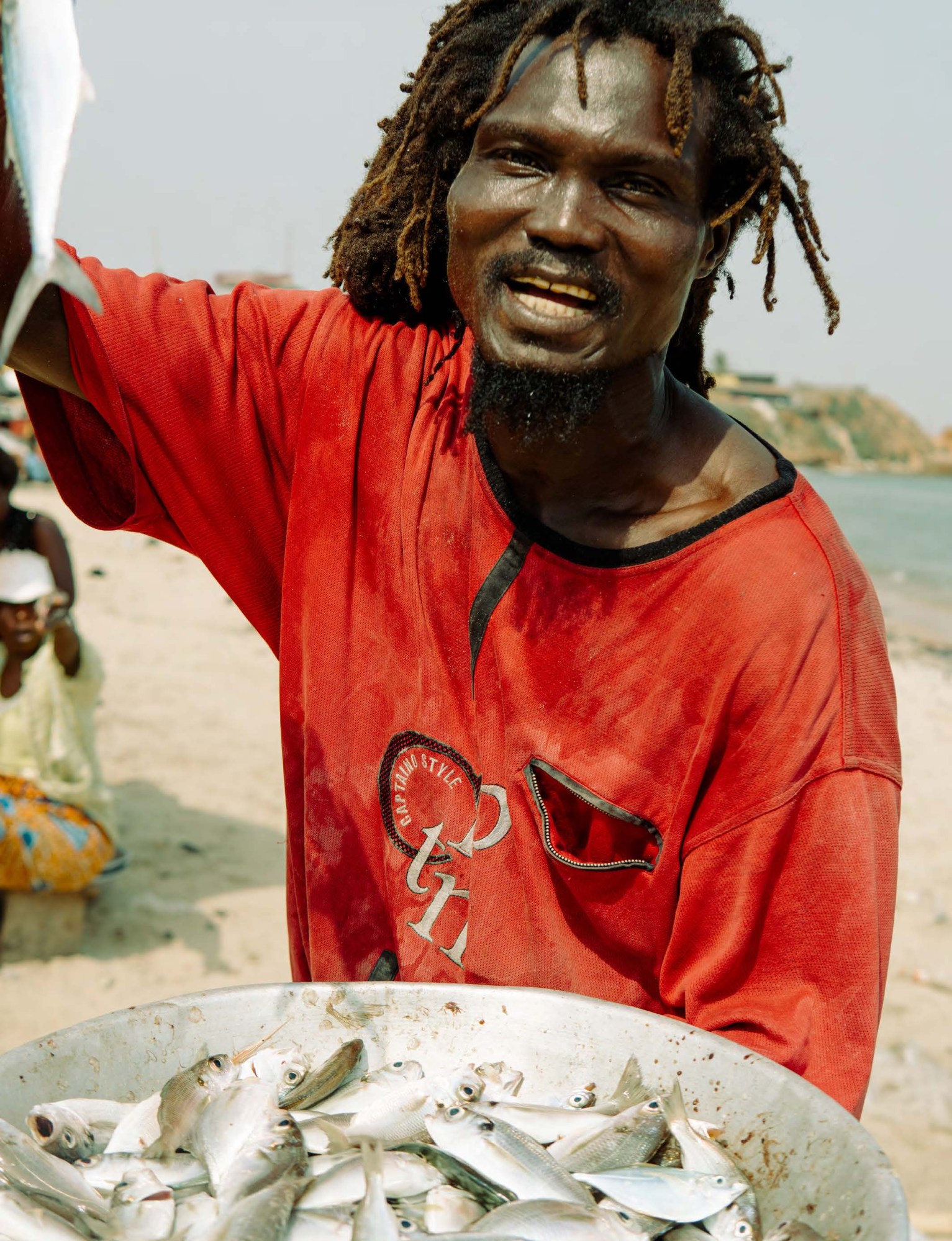 A local fisherman at the Atlantic Ocean, Jamestown, Accra