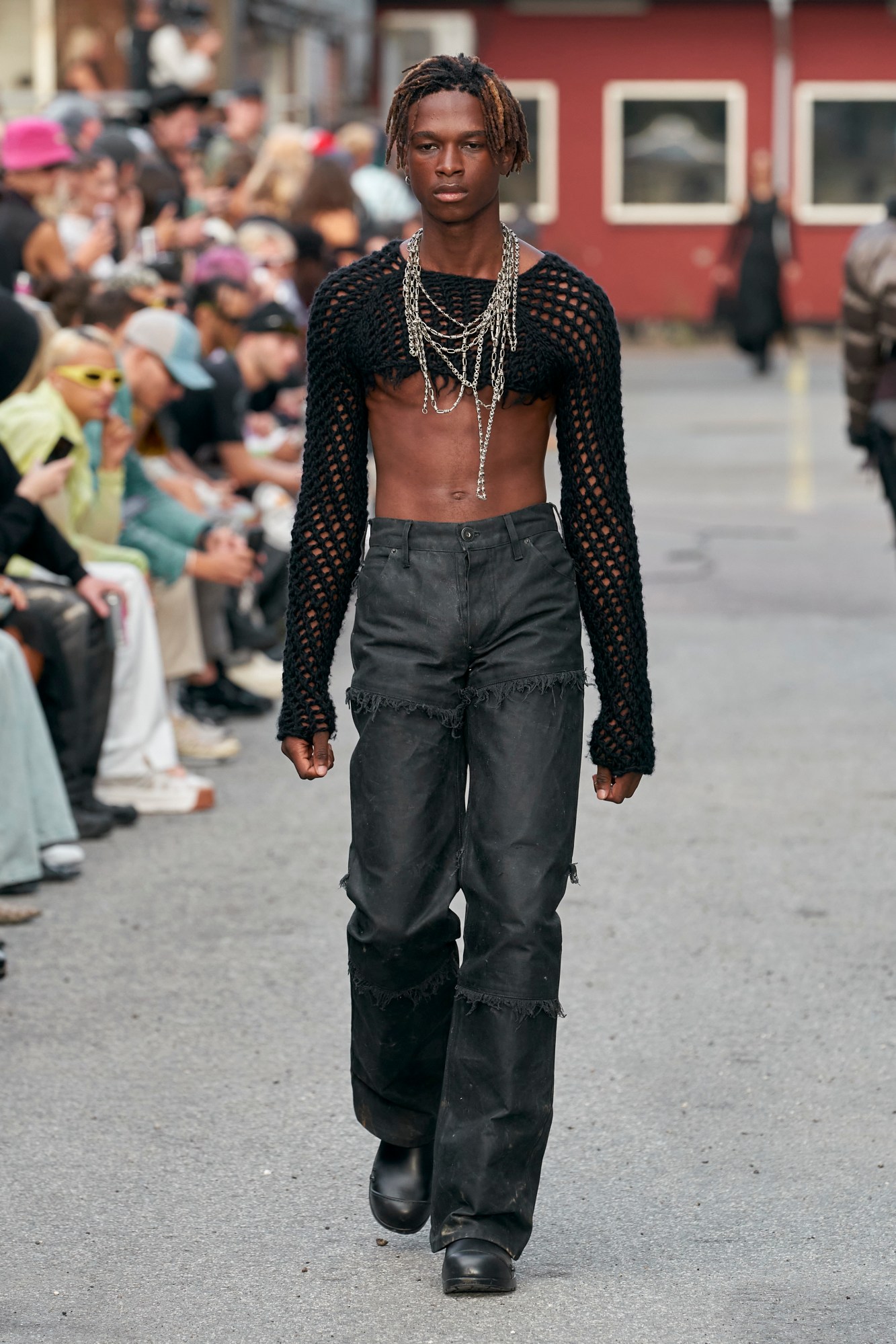 A model walking at P.L.N. SS23