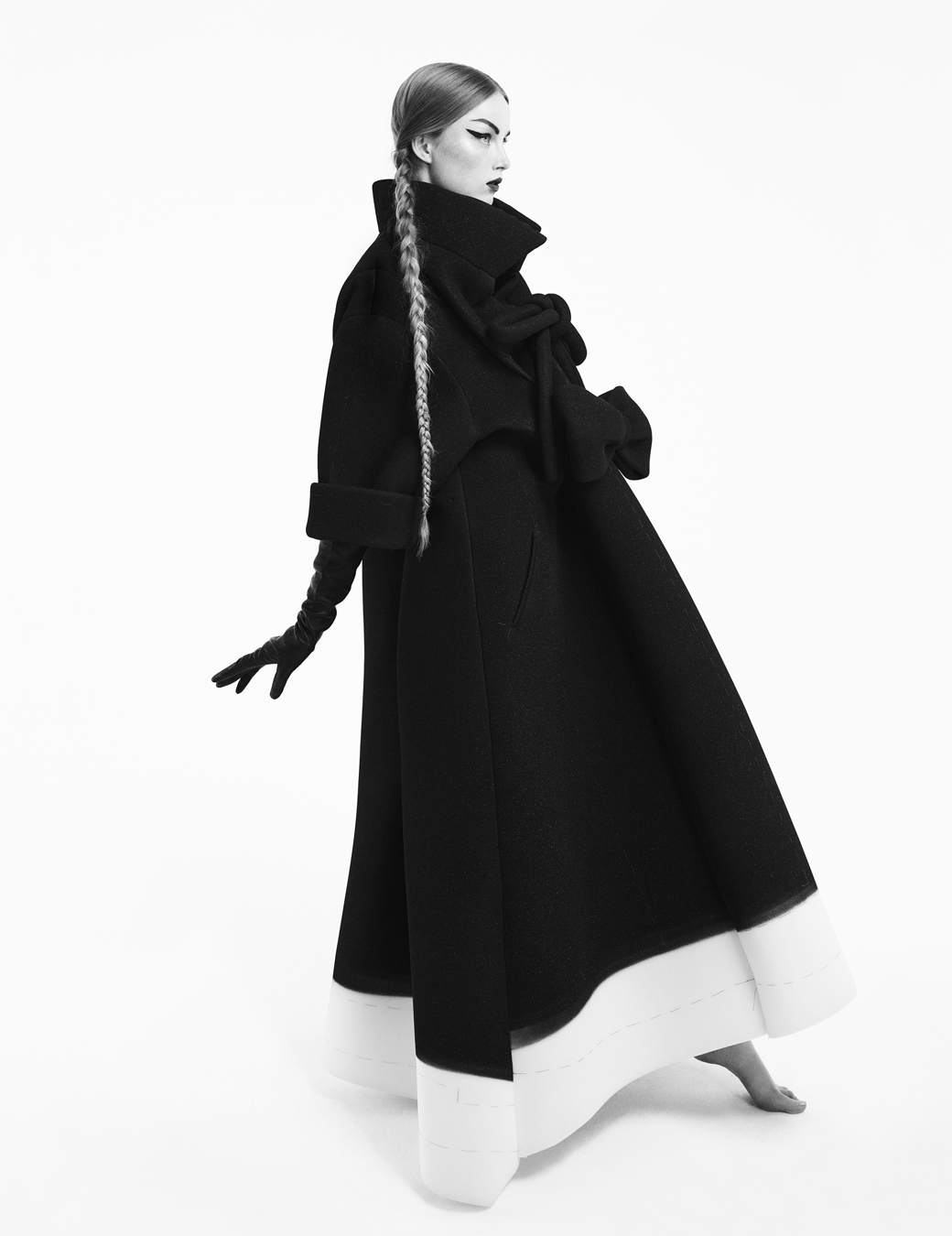 Rianne Van Rompaey dressed as a puritan vampire in I-D The Ultra! Issue Fall 2022, photographed by Willy Vanderperre and styled by Olivier Rizzo