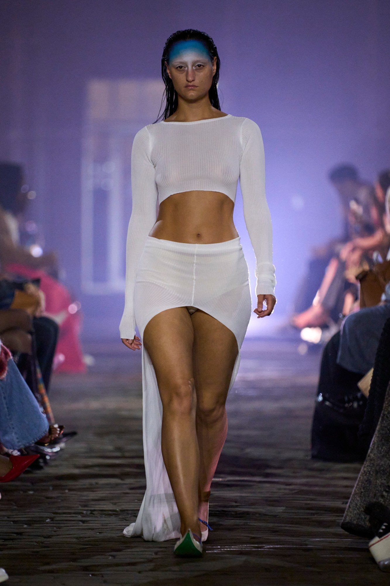 A model walking the runway at Marni SS23