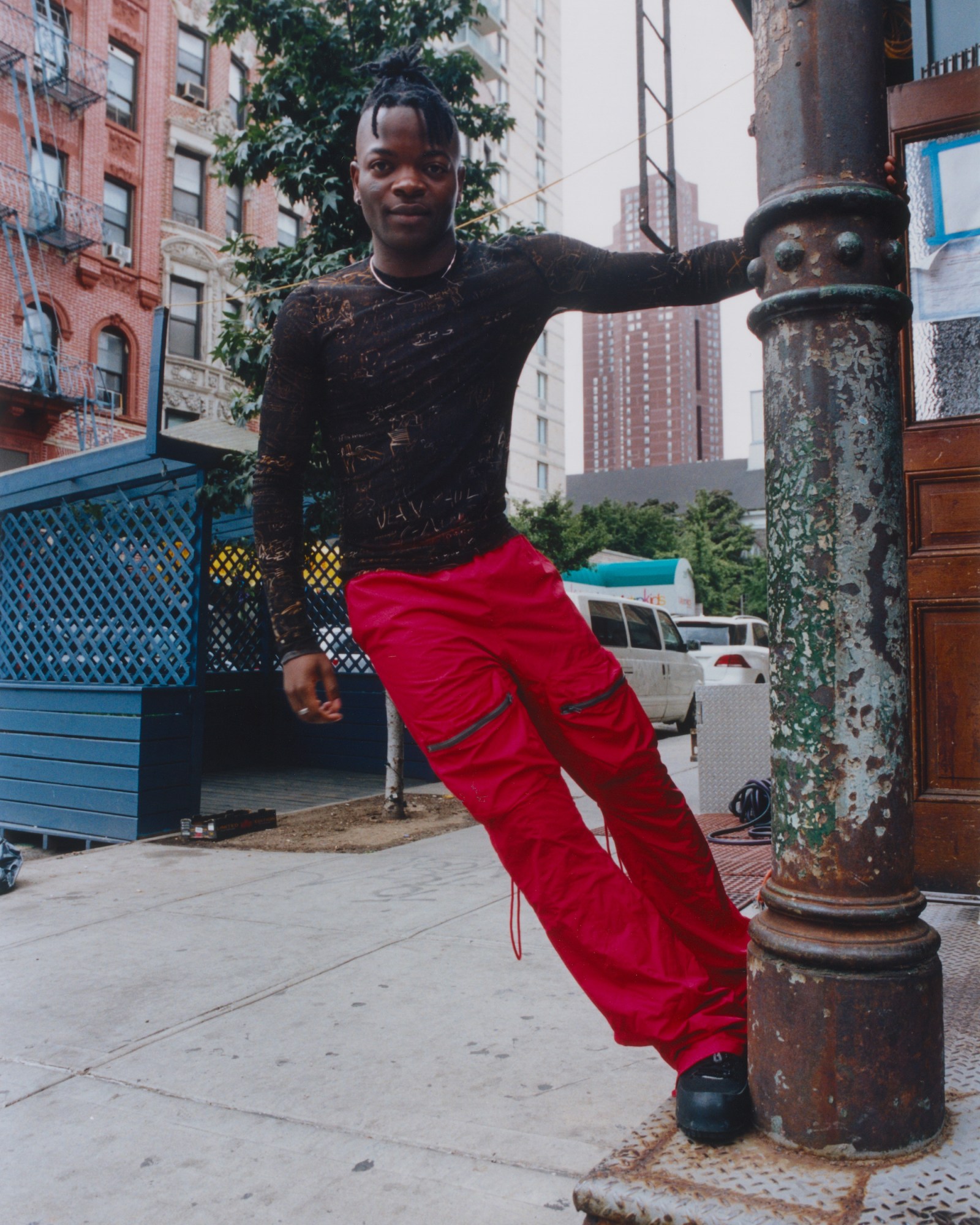 taofeek abijako on the doorstep of mr fongs in new york city