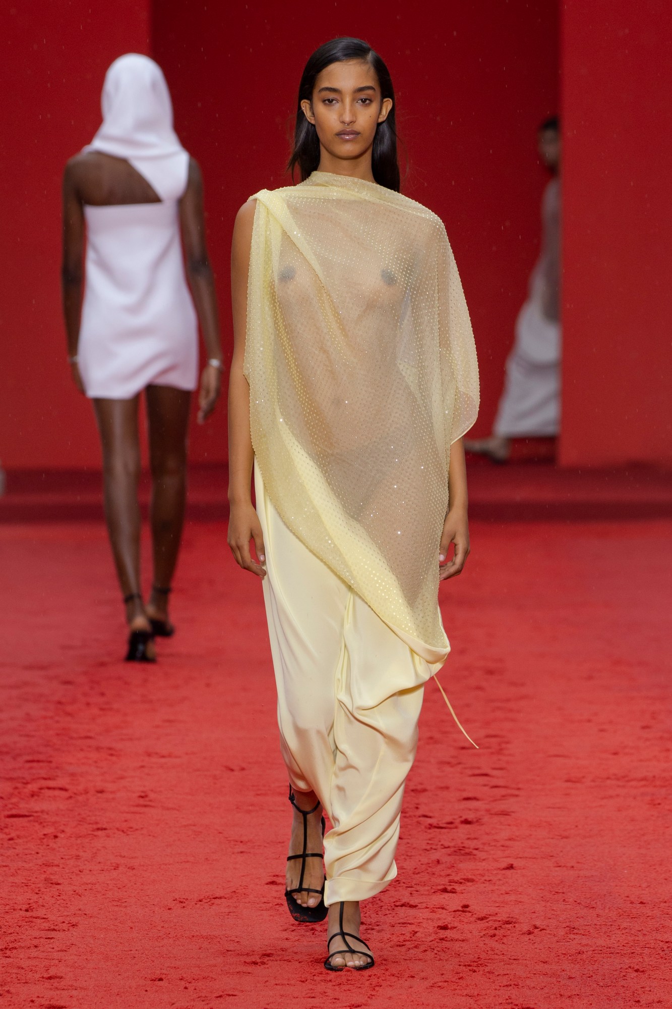 model walking for ferragamo ss23