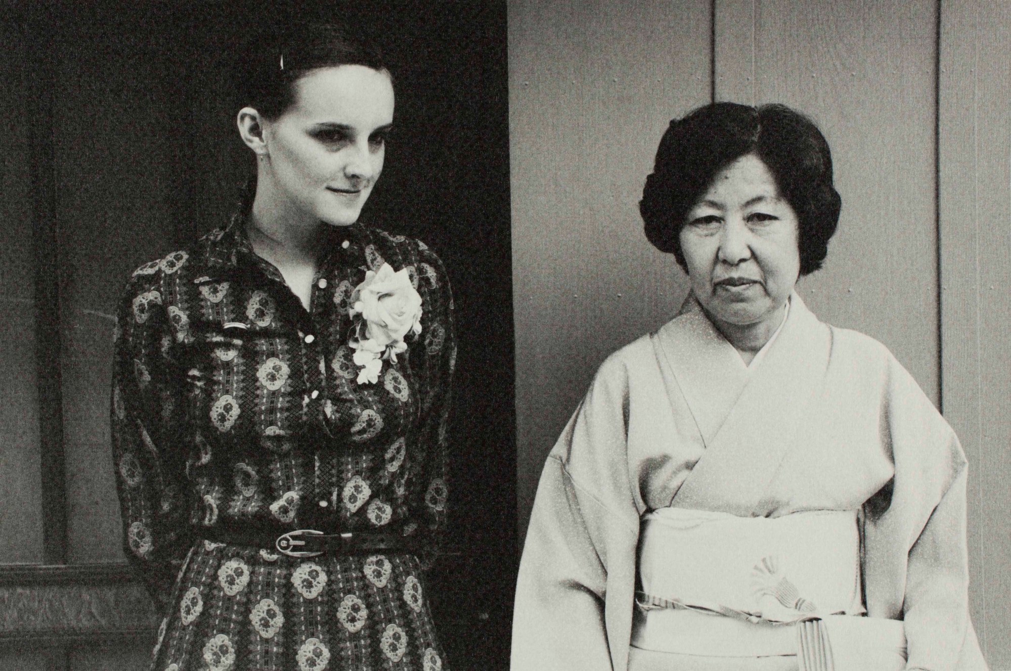 black-and-white image of two women