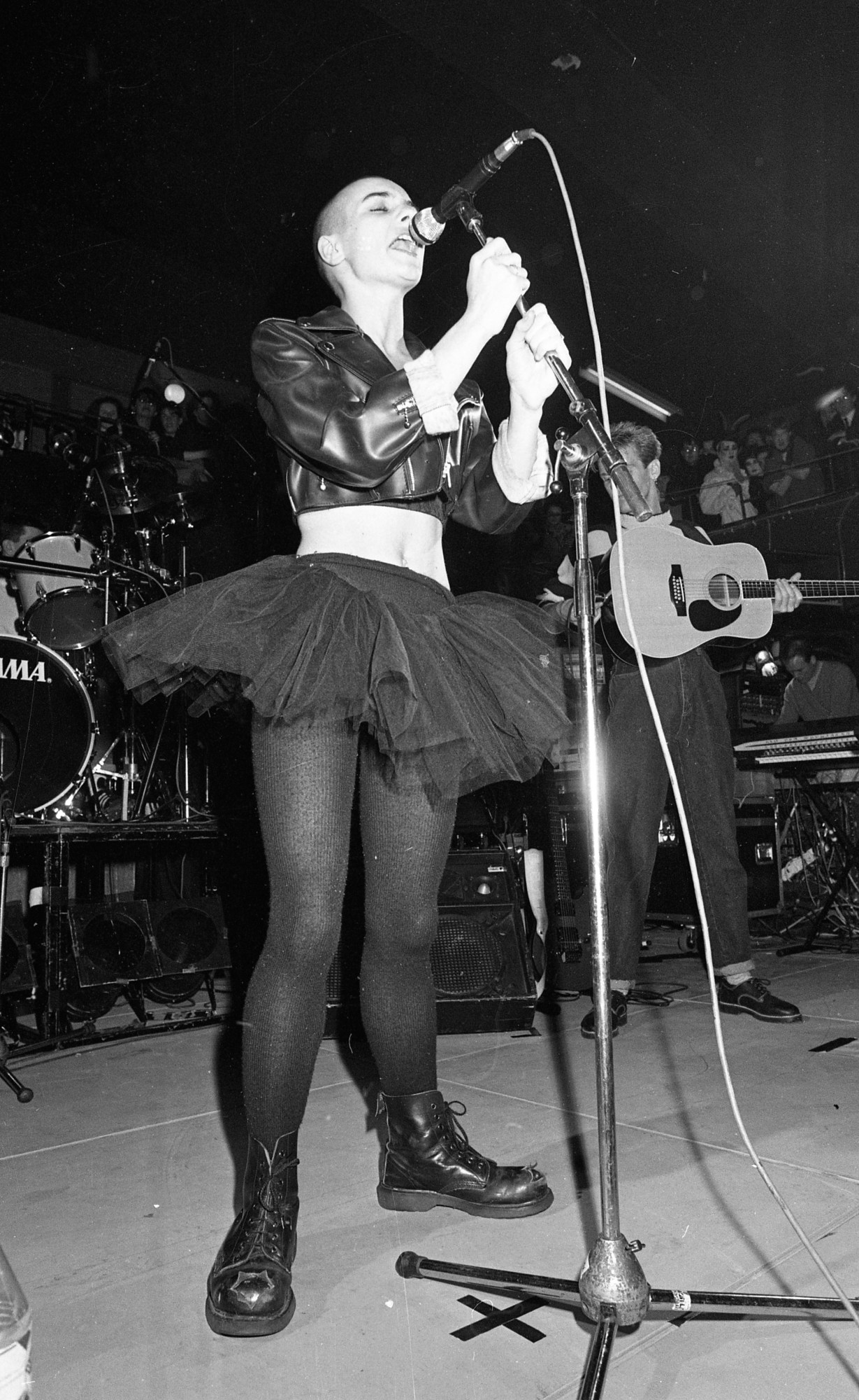 Sinead O'Connor on stage at the Olympic Ballroom, 04/03/1988 (Part of the Independent Newspapers Ireland/NLI Collecton).