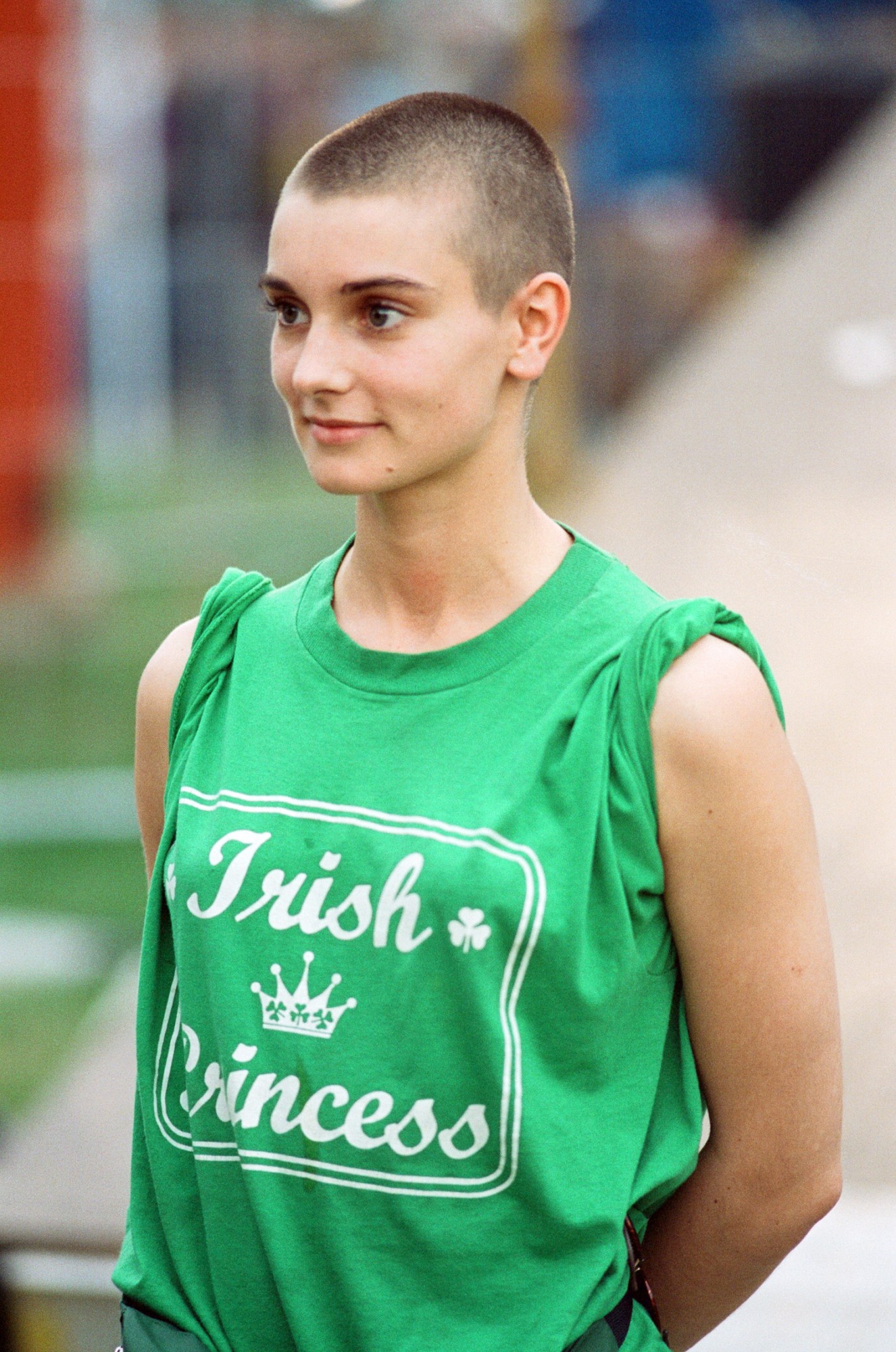 Sinead O'Connor at Glastonbury Festival, 27th June 1992. (Photo by Nick Wall/Mirrorpix/Getty Images)