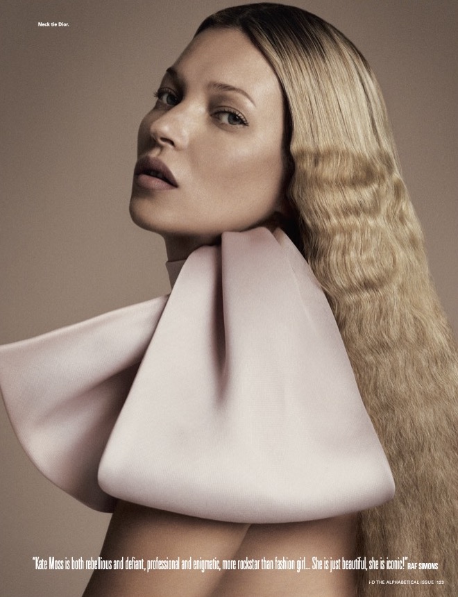 Photo of Kate Moss wearing Dior by Raf Simons in i-D The Alphabetical Issue, No.323, Pre-Spring 2013