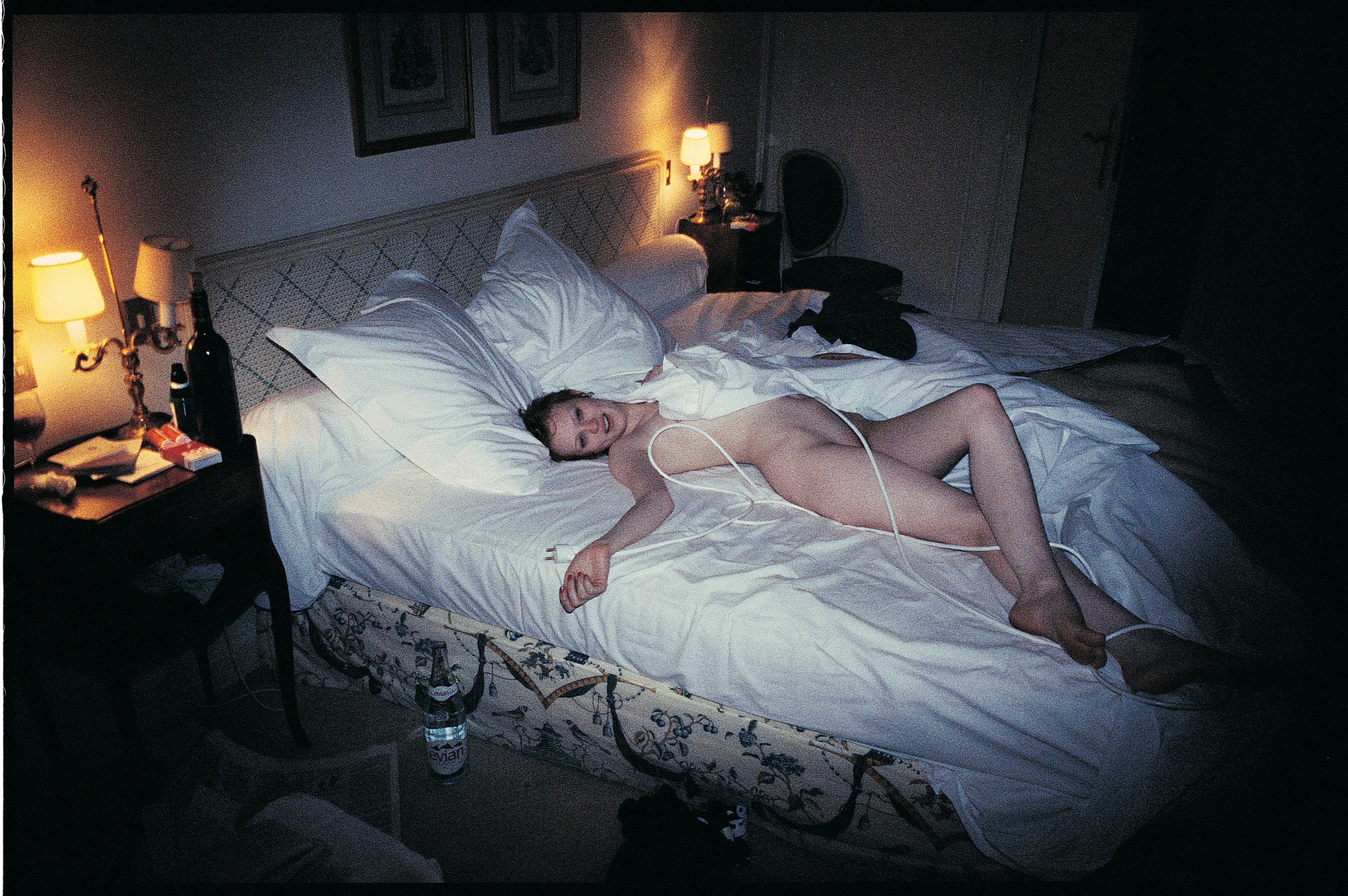 Photo of a girl naked in bed in the Raf Simons guest edited issue of I-D the inspiration issue, February 2001