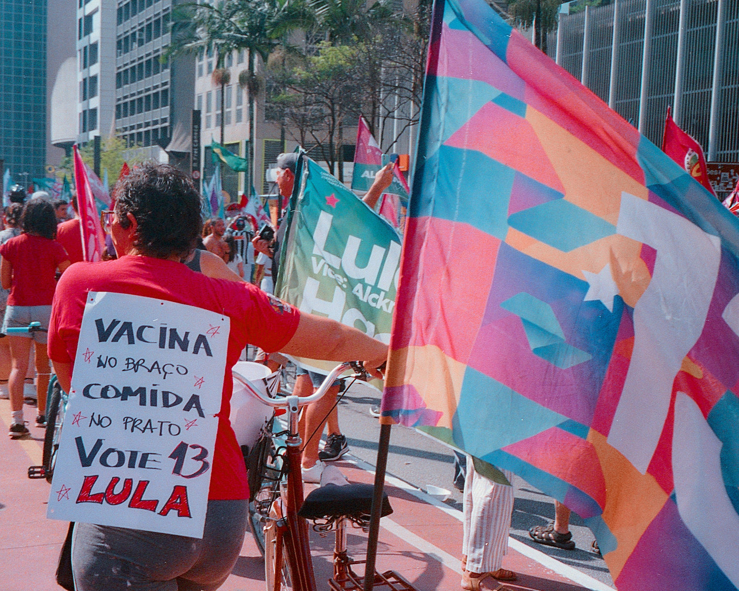 Rally attendees at a pro-Lula rally