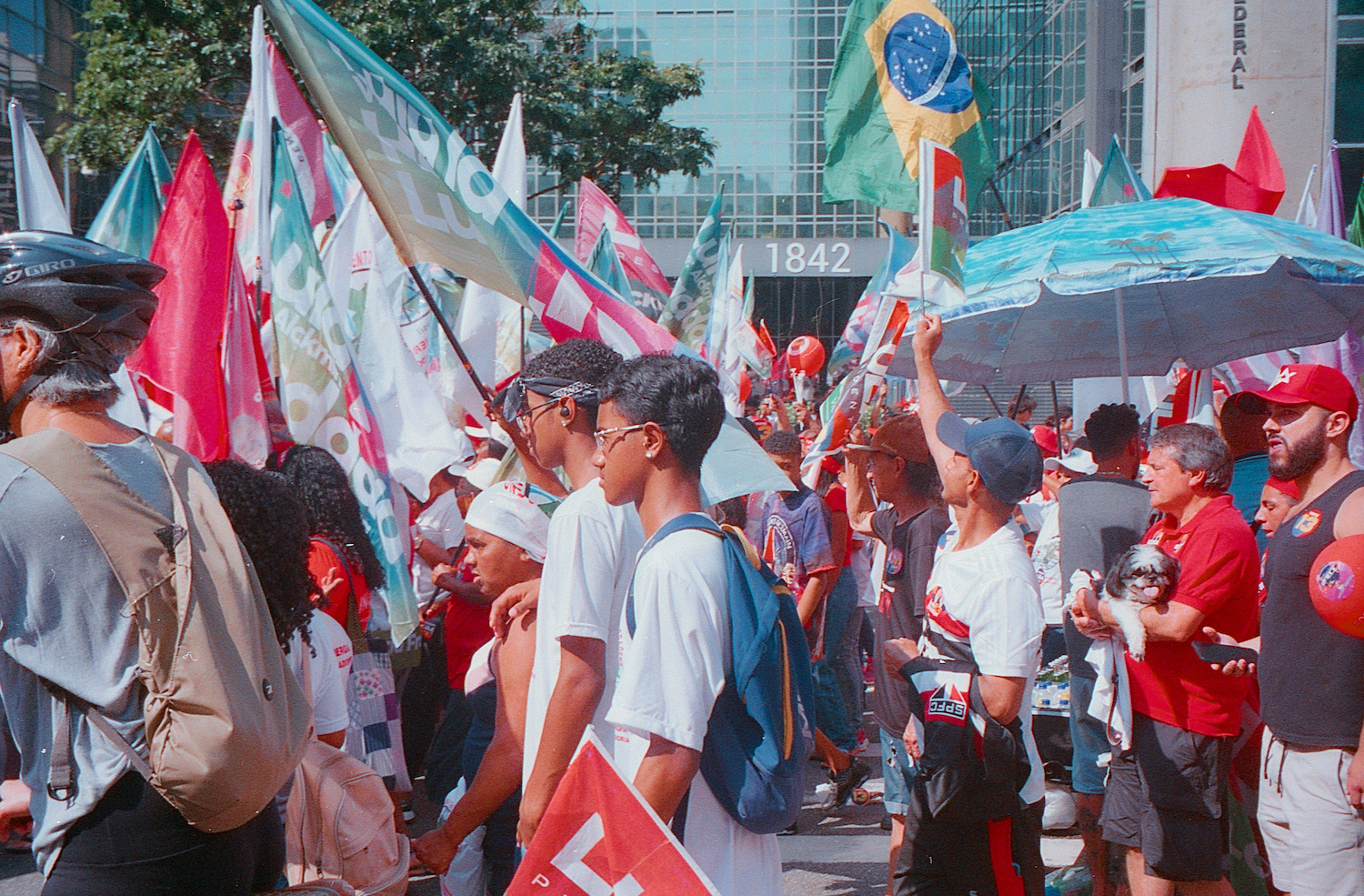 Rally attendees at a pro-Lula rally