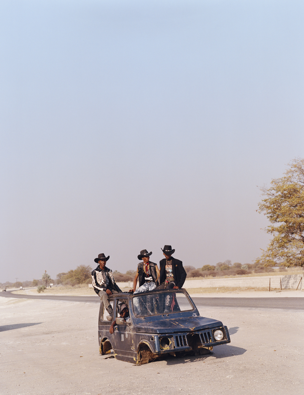 Botswana's heavy metal scene in cowboy outfits photographed by Oliver Hadlee Pearch for i-D’s The Royalty Issue, no. 370, Winter 2022