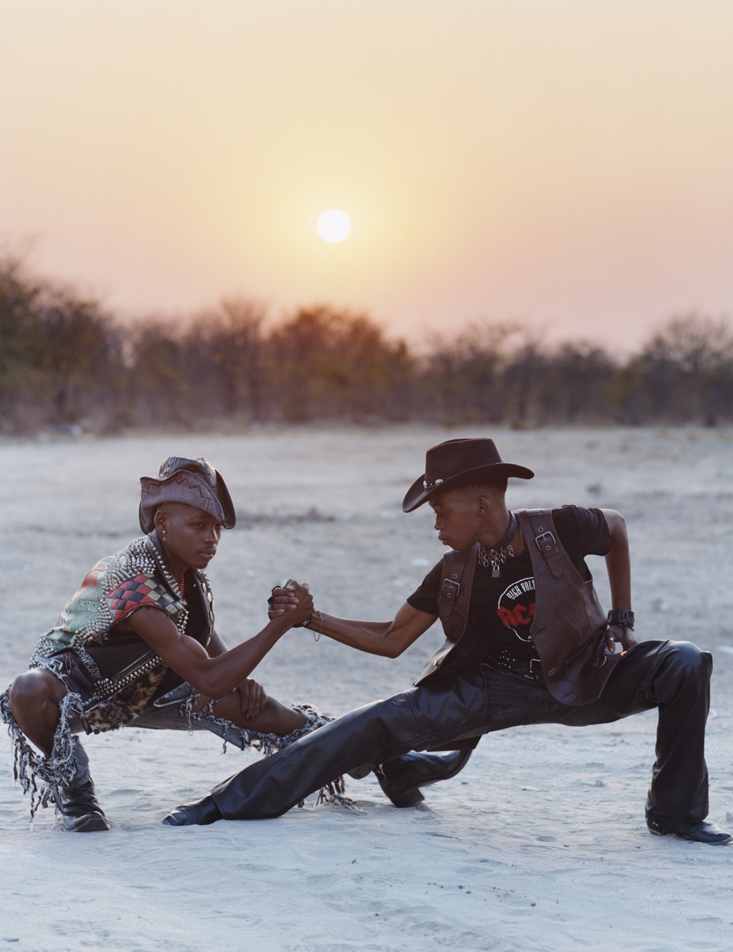 Botswana's heavy metal scene in cowboy outfits photographed by Oliver Hadlee Pearch for i-D’s The Royalty Issue, no. 370, Winter 2022