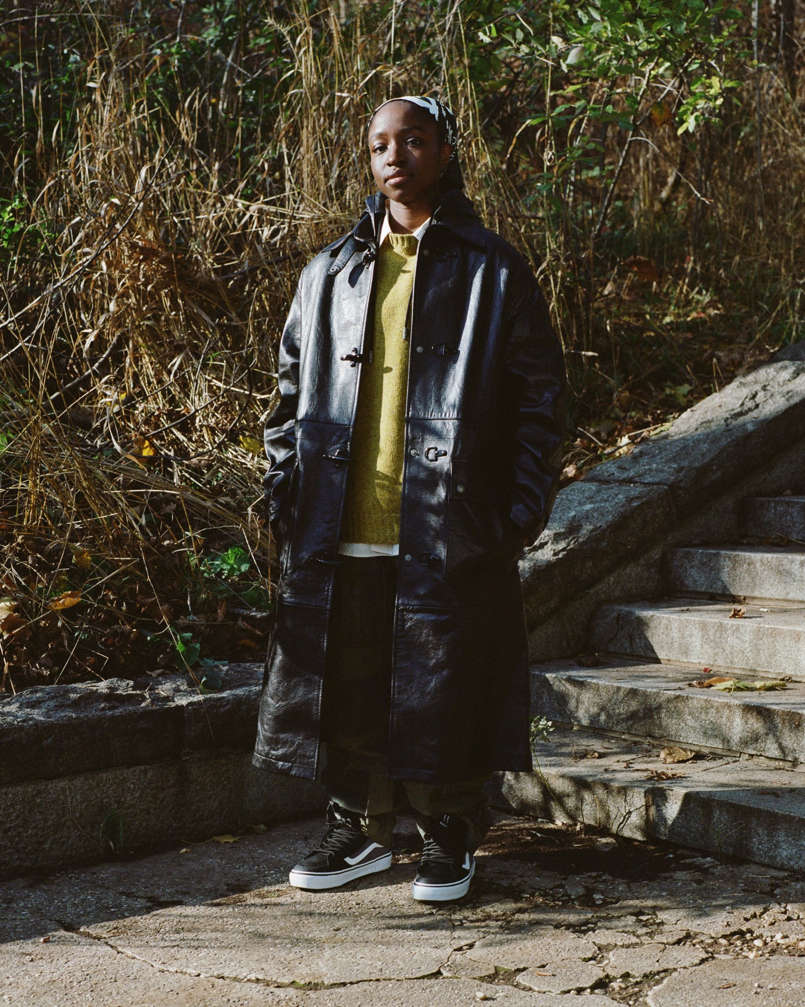 portraits of brown girls climb wearing vans