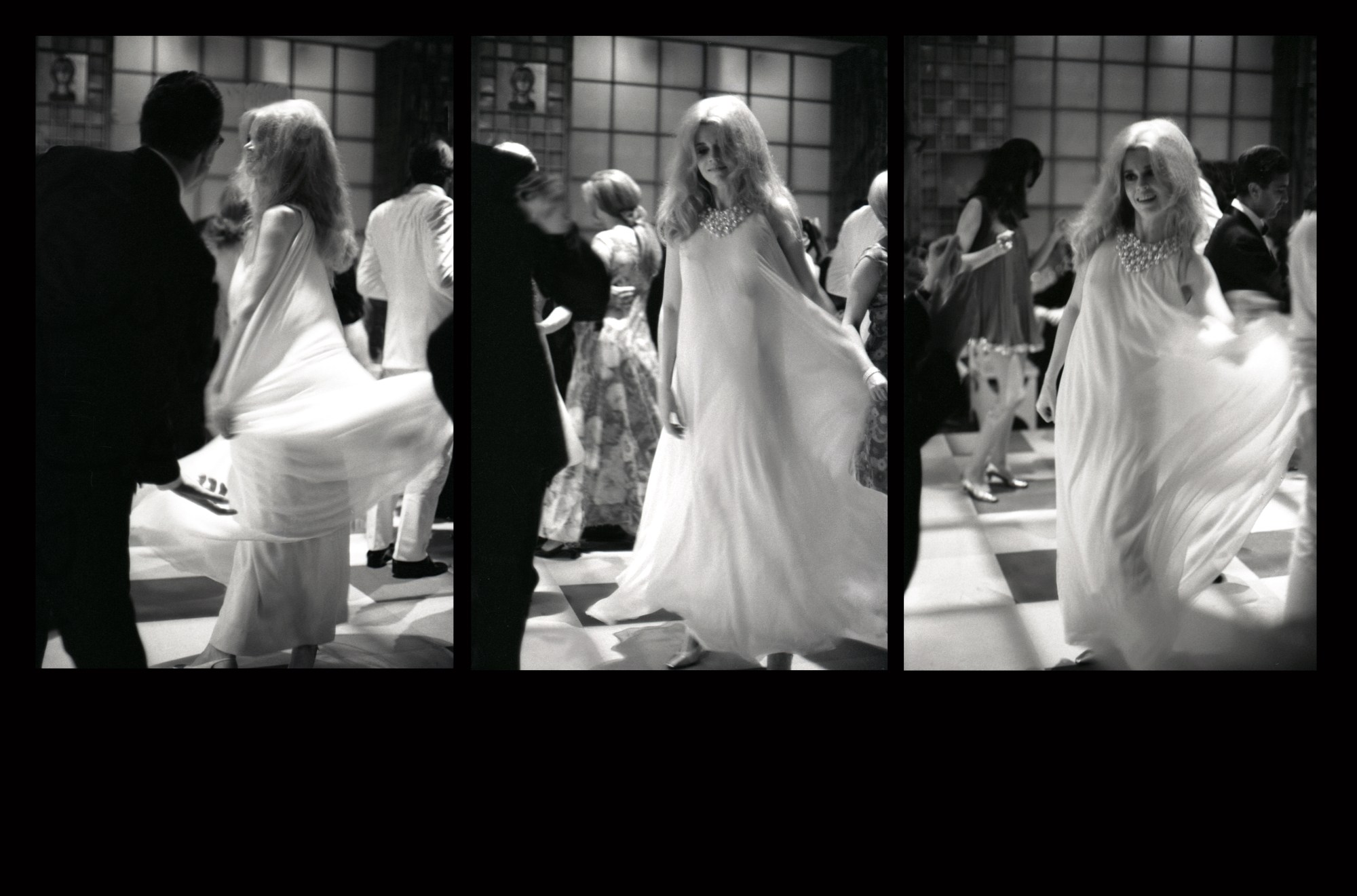 jane fonda dancing in a white gown at venice film festival 1967