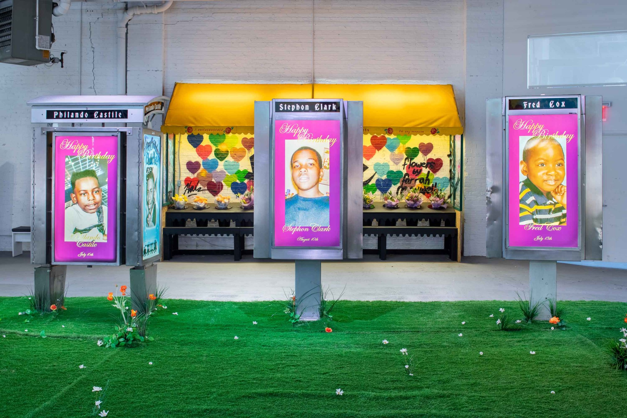 phone booths at the 1800HappyBirthday exhibition