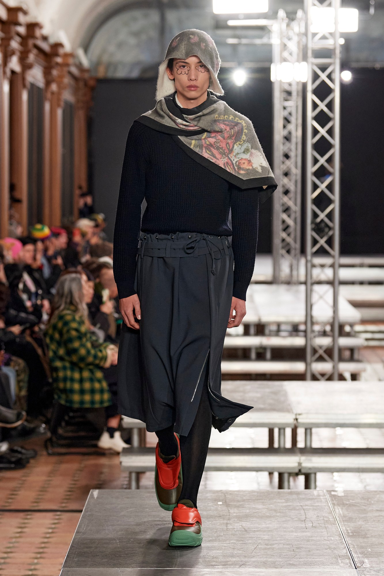 Model walking for Kiko Kostadinov at Paris Fashion Week Men's AW23