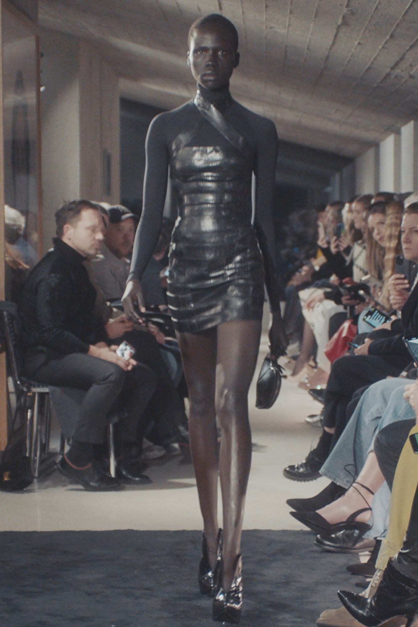 Model walking the Alaïa AW23 show.