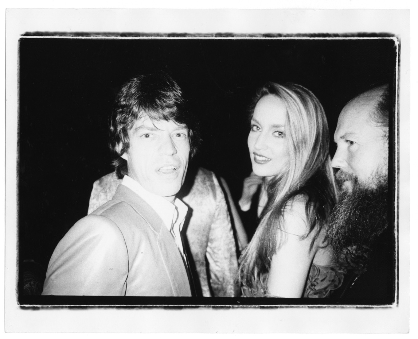 a young mick jagger photographed with jerry hall