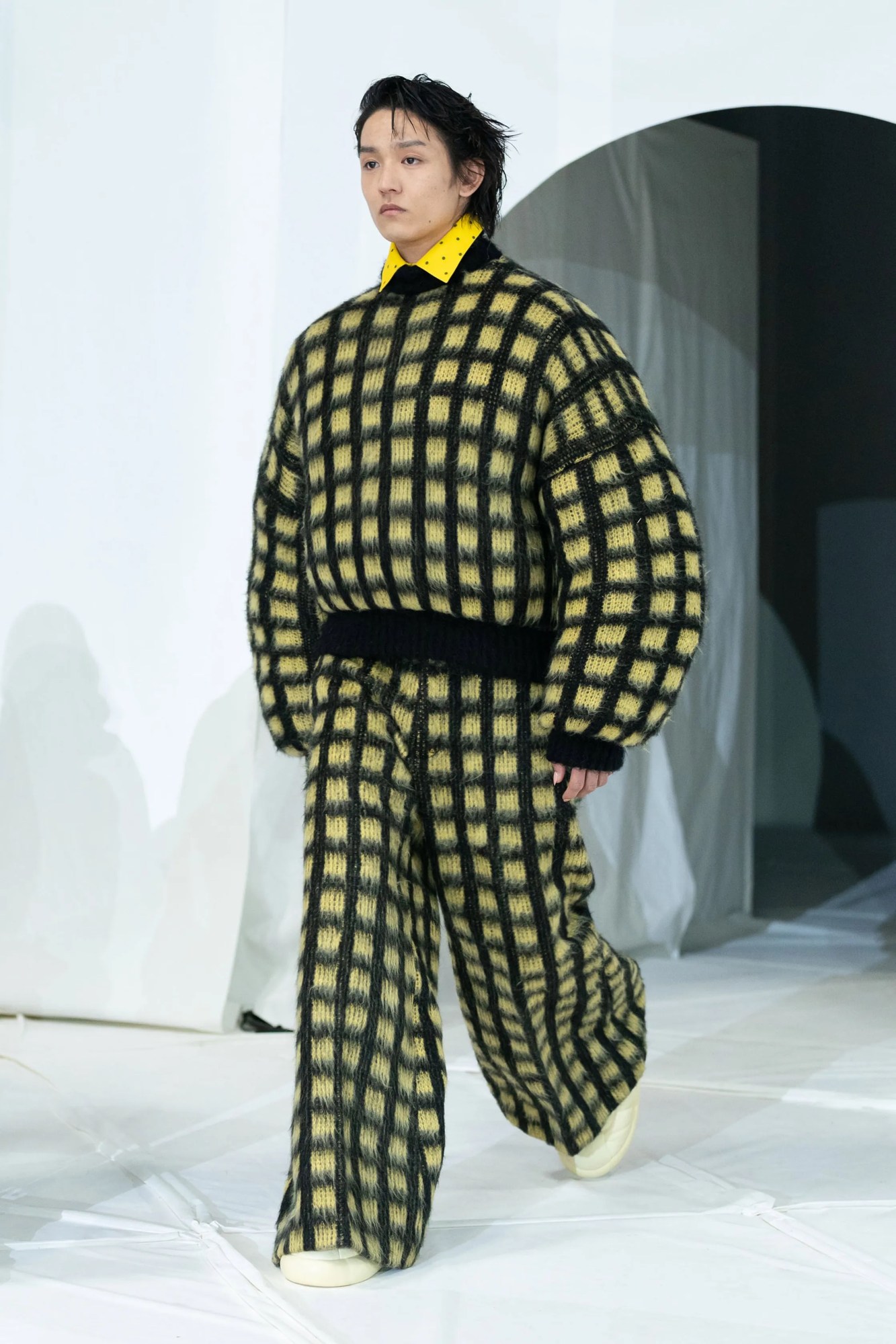 Model walking for Marni AW23 in Tokyo