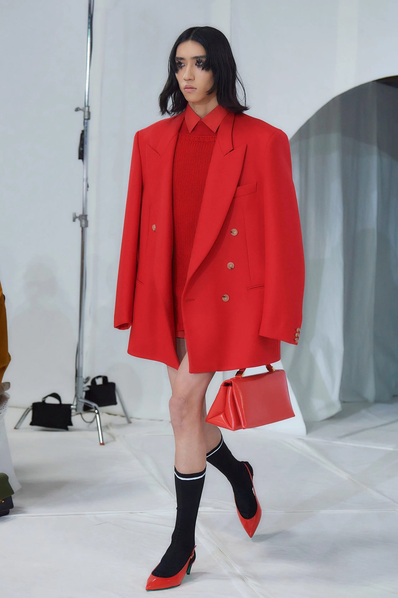 Model walking for Marni AW23 in Tokyo