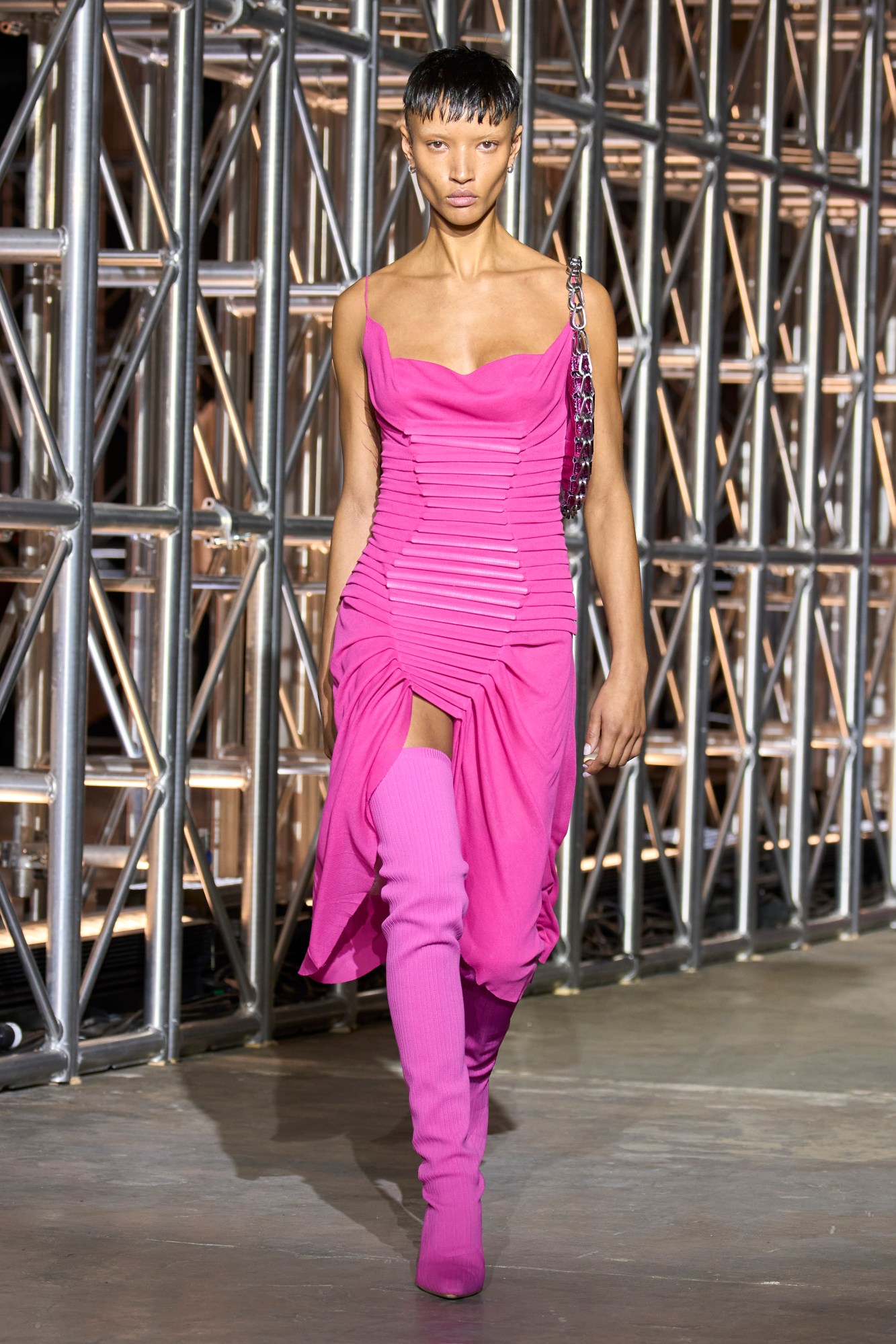 Model walking for Dion Lee AW23 at New York Fashion Week