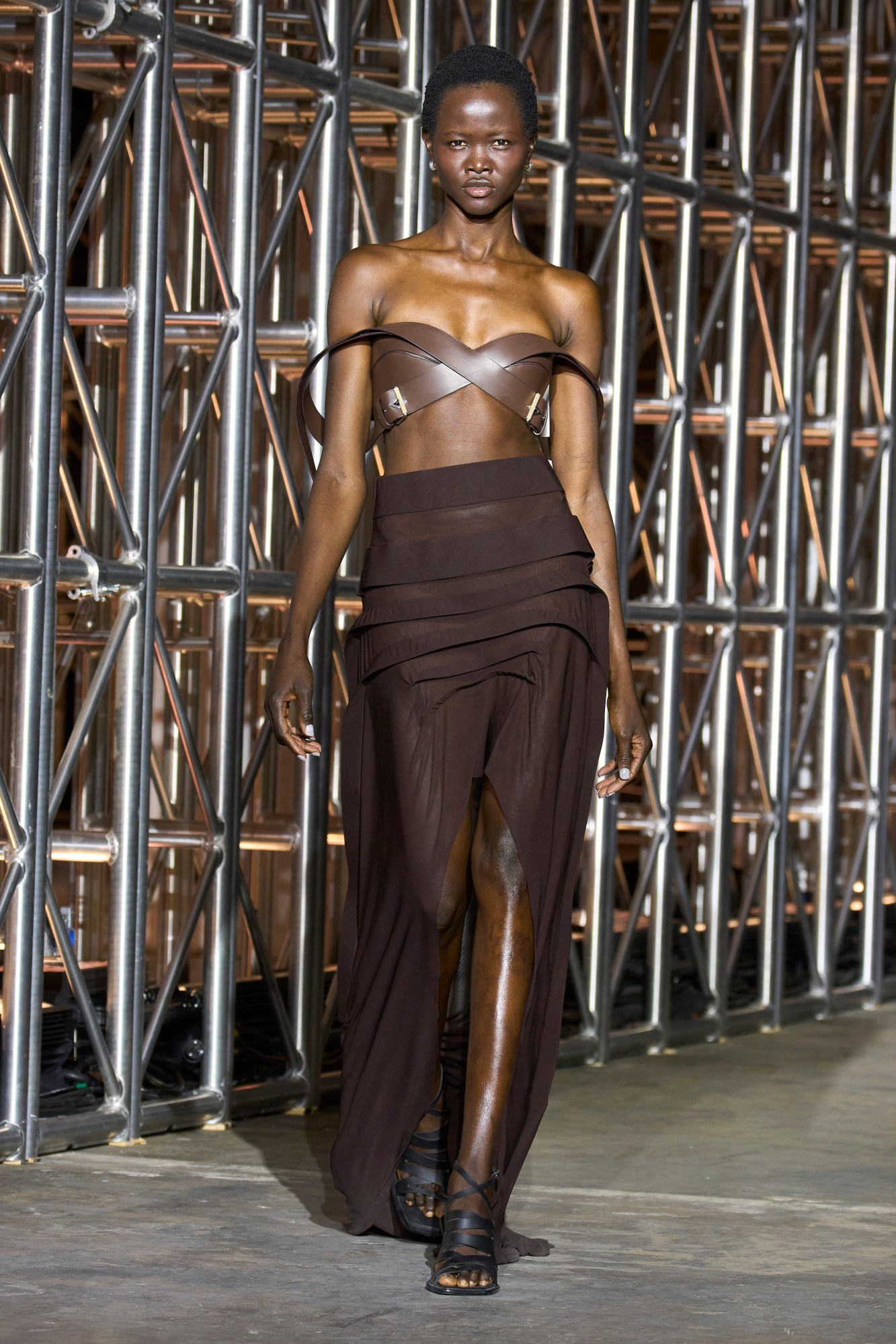 Model walking for Dion Lee AW23 at New York Fashion Week