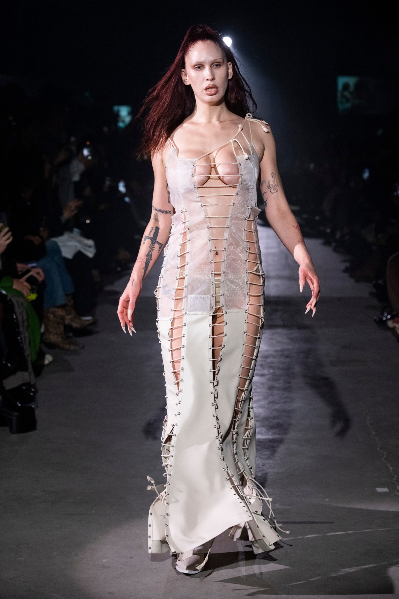 Model walking for Elena Velez AW23 at New York Fashion Week