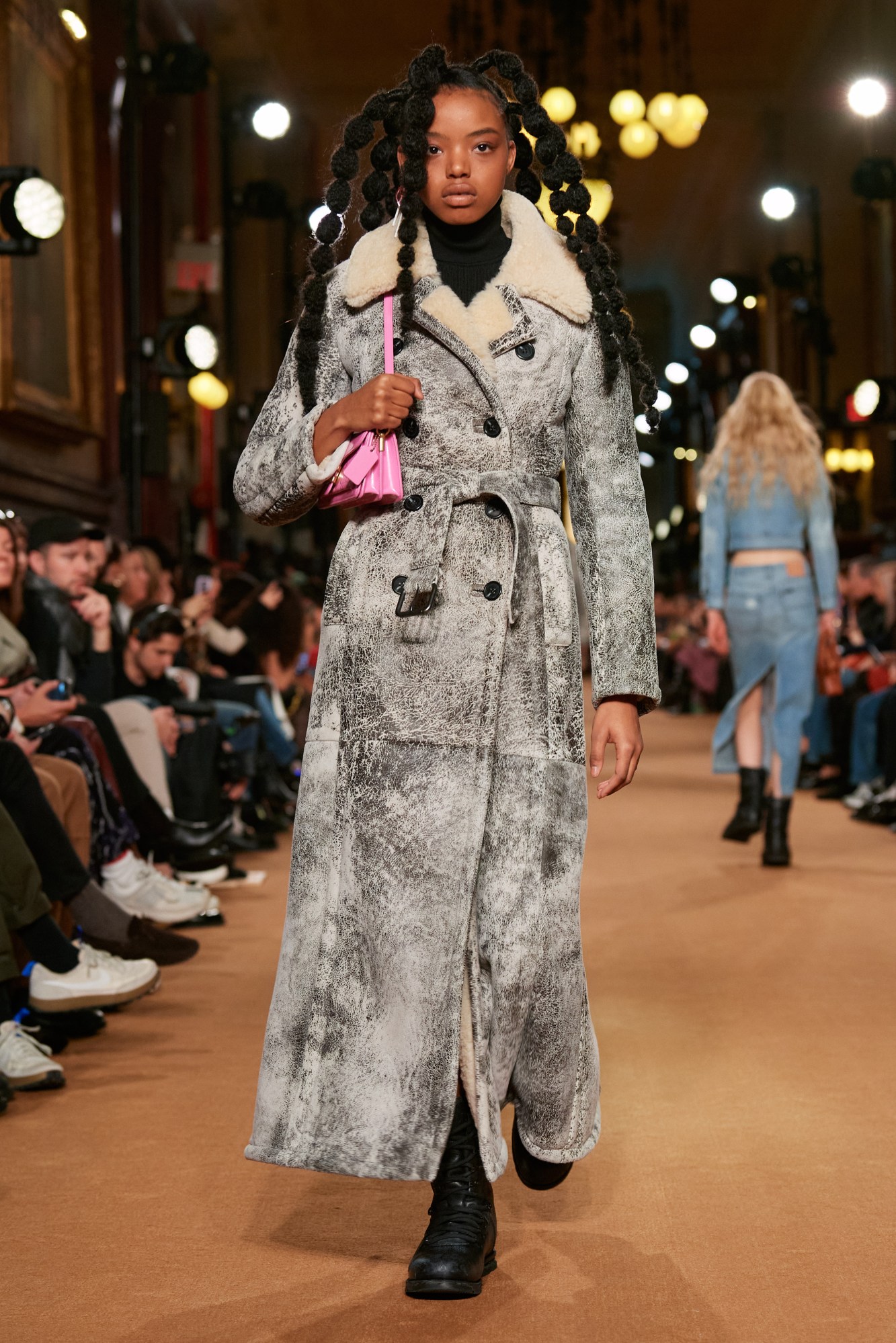 Model walking for Coach AW23 at New York Fashion Week