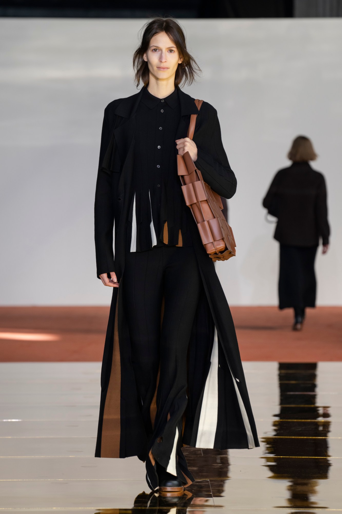 Model walking for Gabriela Hearst AW23 at New York Fashion Week