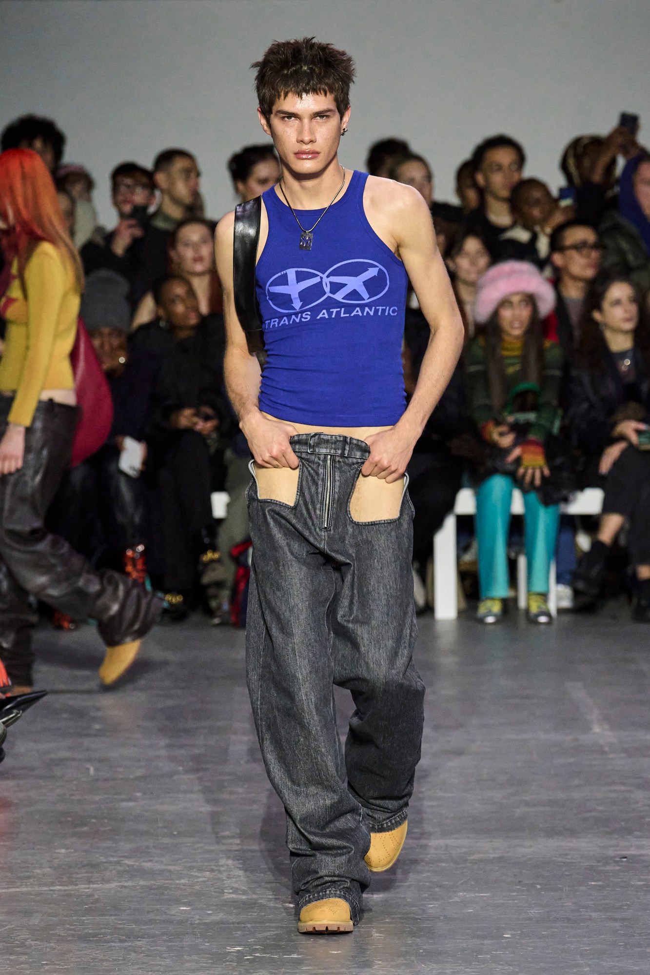 Model walking for Mowalola AW23 at London Fashion Week