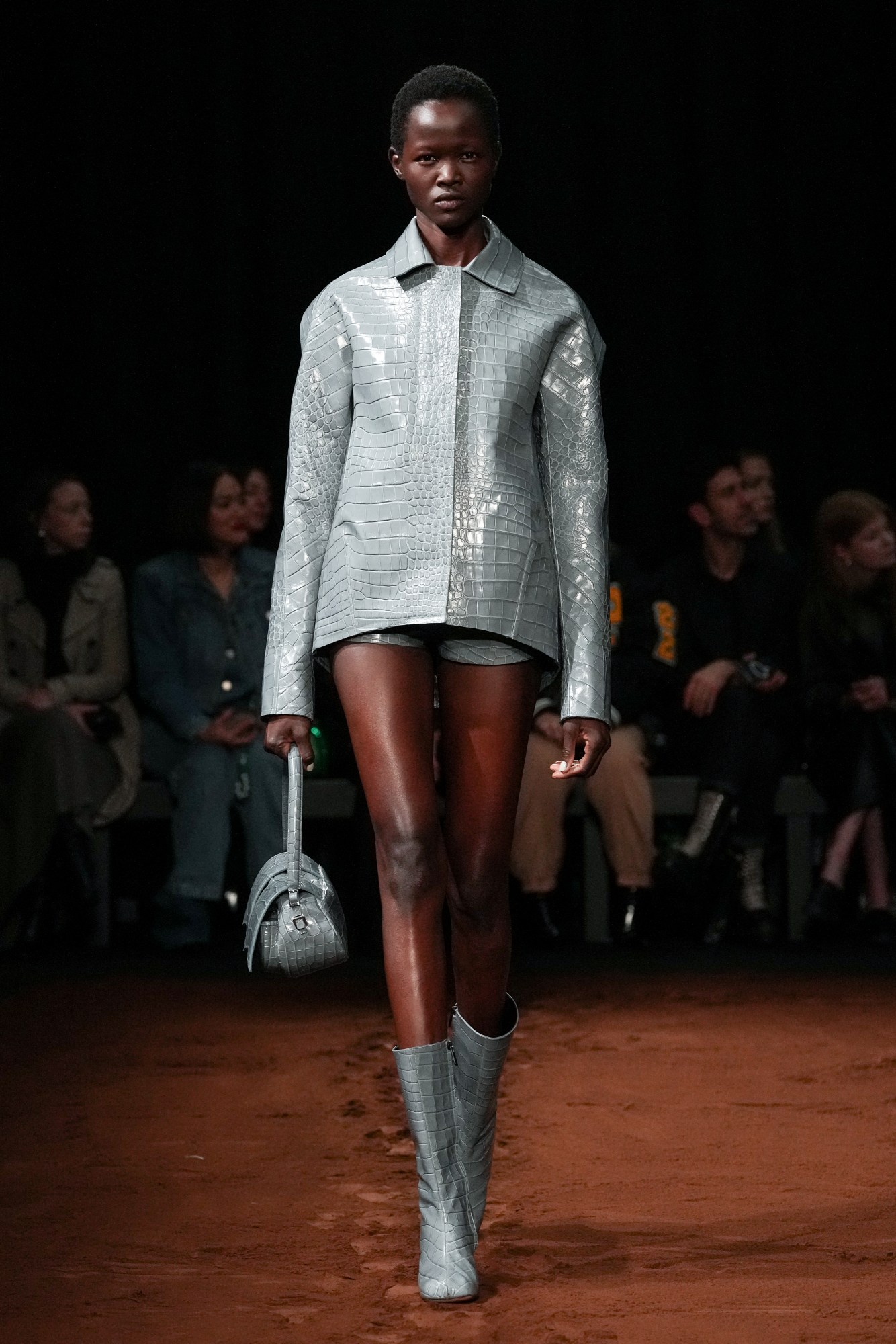 Model walking for 16Arlington AW23 at London Fashion Week