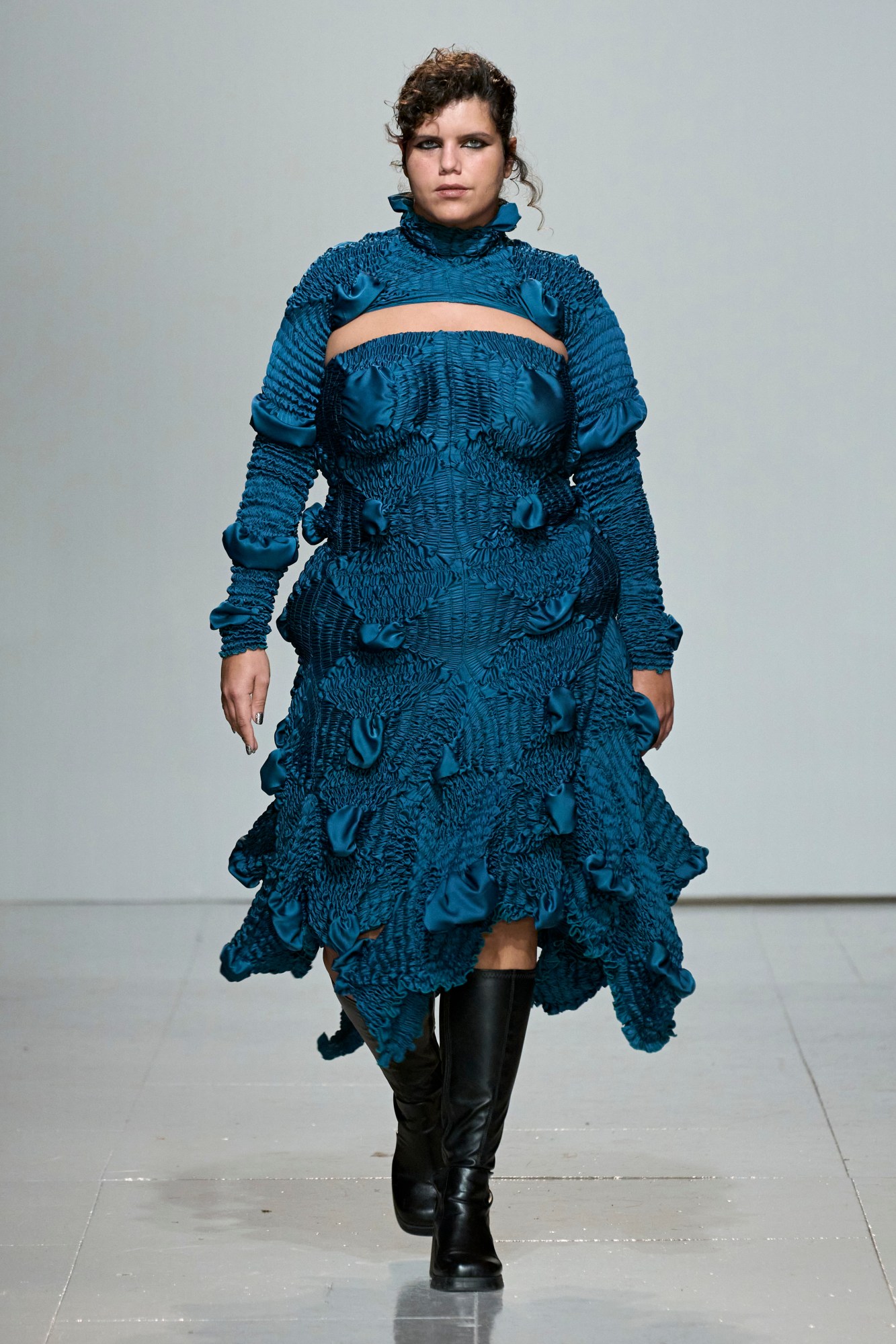 Model walking for Feben AW23 at London Fashion Week