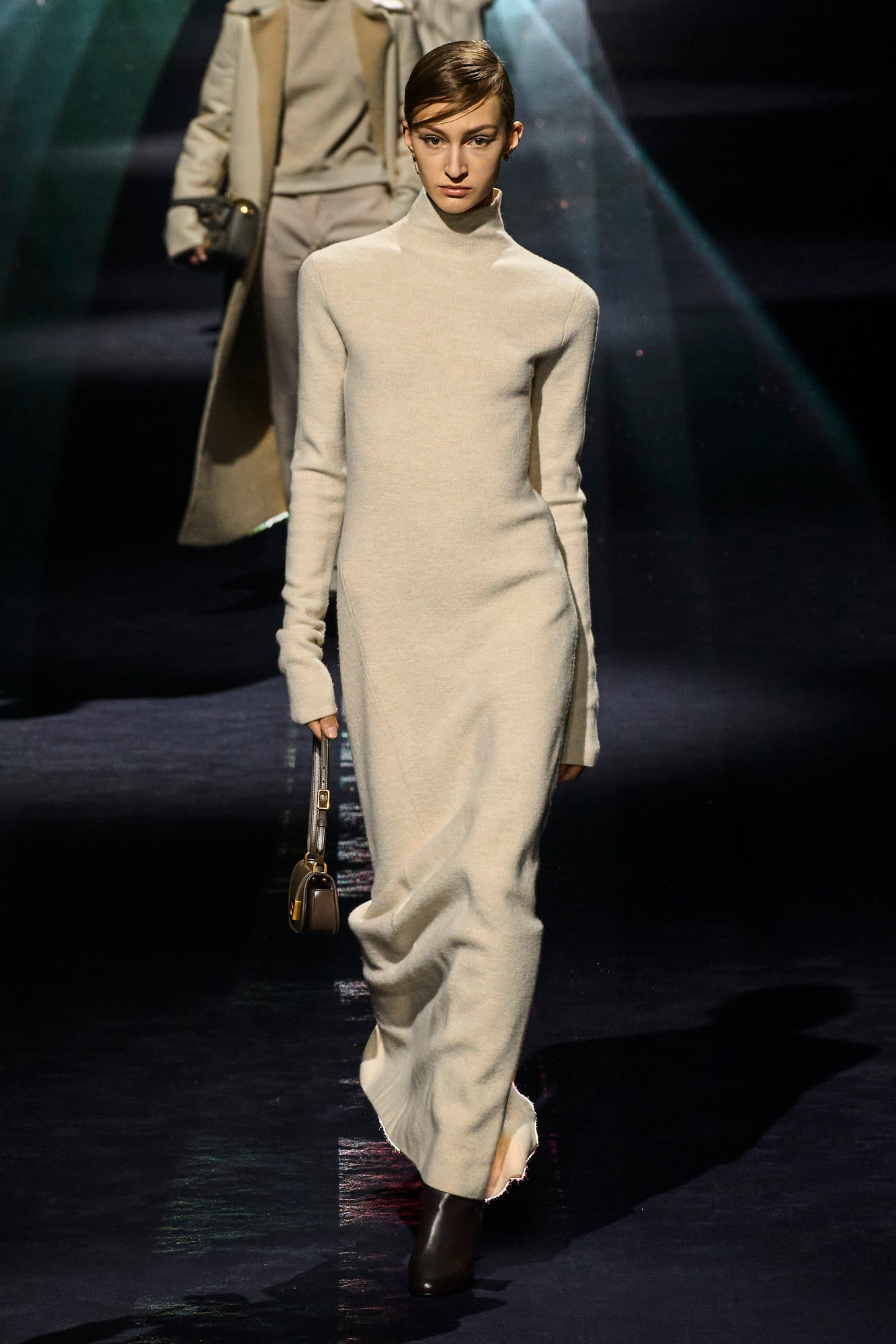 Model walking for Fendi at Milan Fashion Week AW23